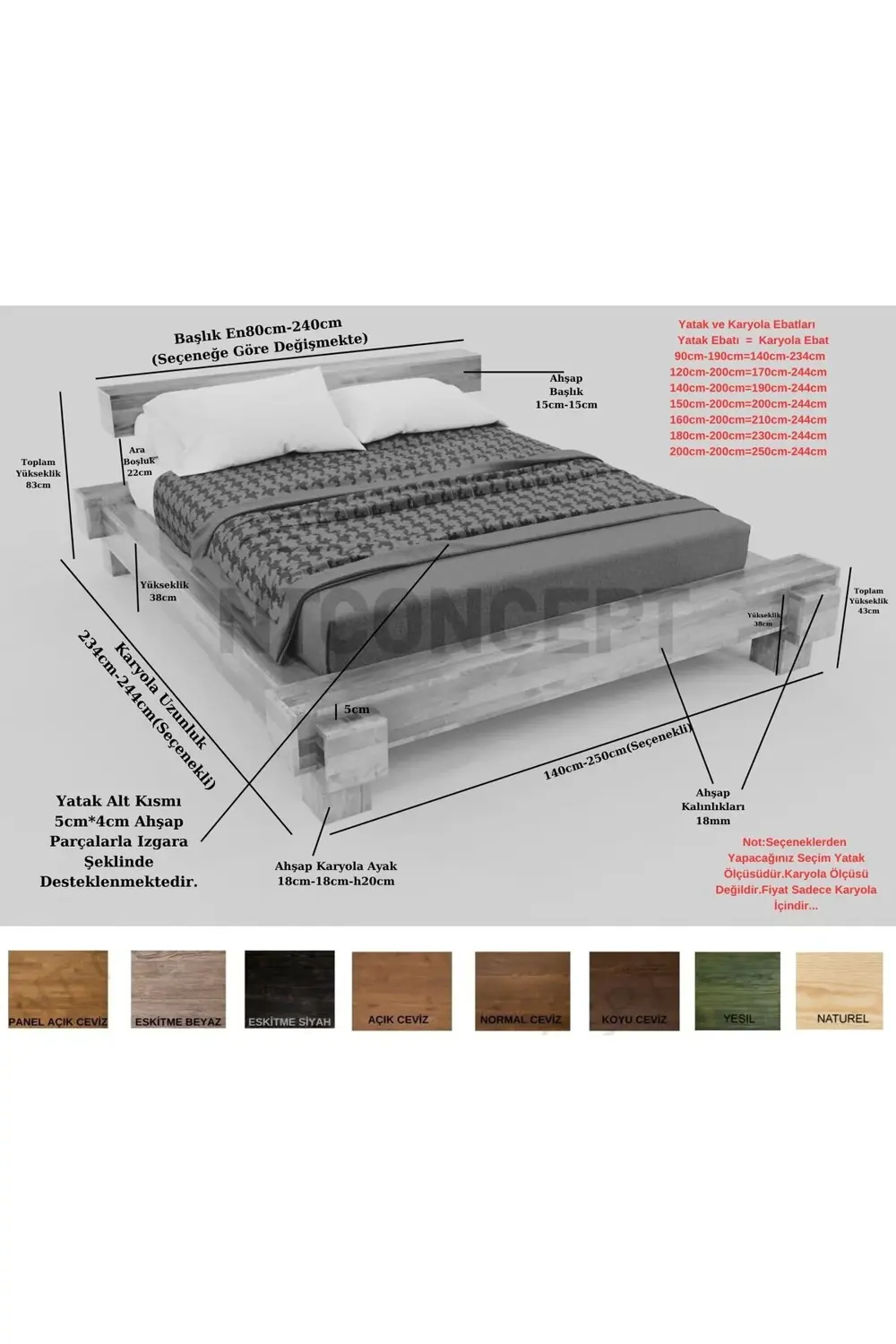 Masif Ahşap Karyola