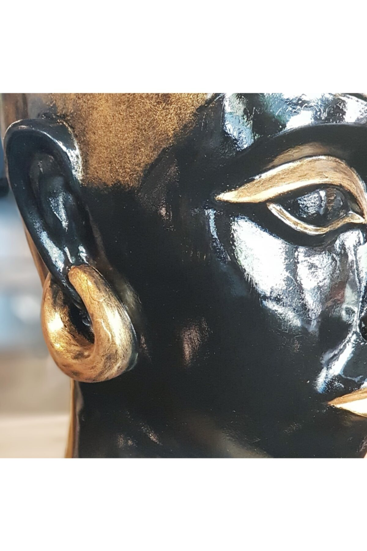 Vitale Mask Tabure-Sehpa Siyah Eskitme