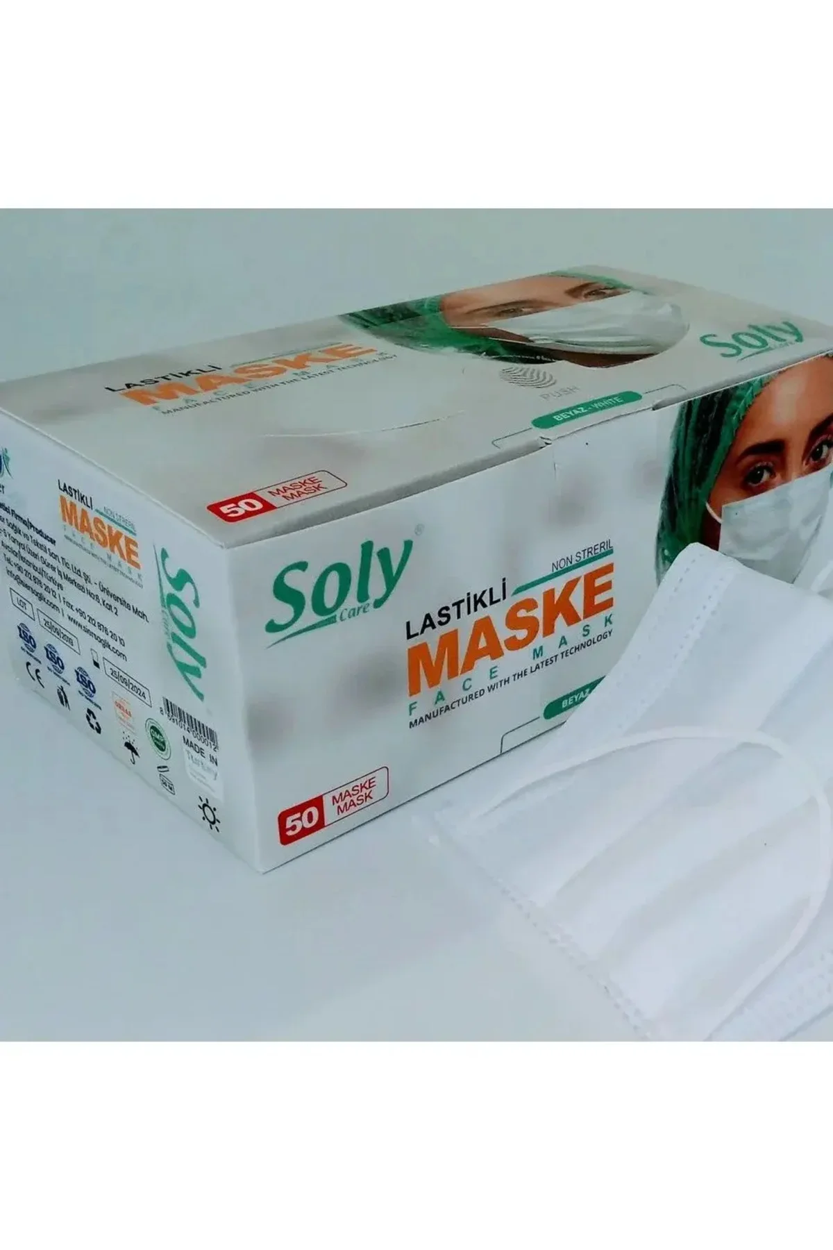 MASKE 3 KATLI LASTİKLİ MELTBLOWN 50 ADET BEYAZ
