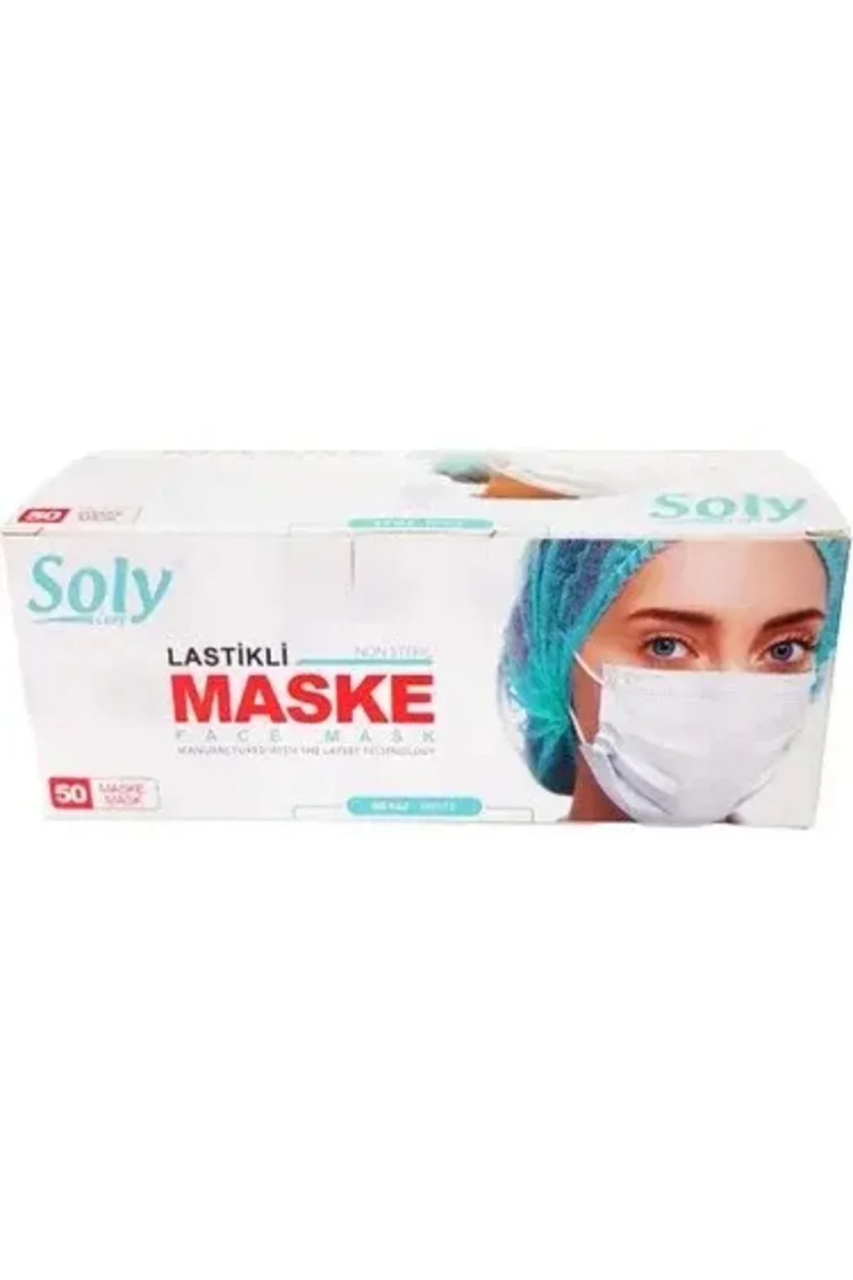 MASKE 3 KATLI LASTİKLİ MELTBLOWN 50 ADET BEYAZ