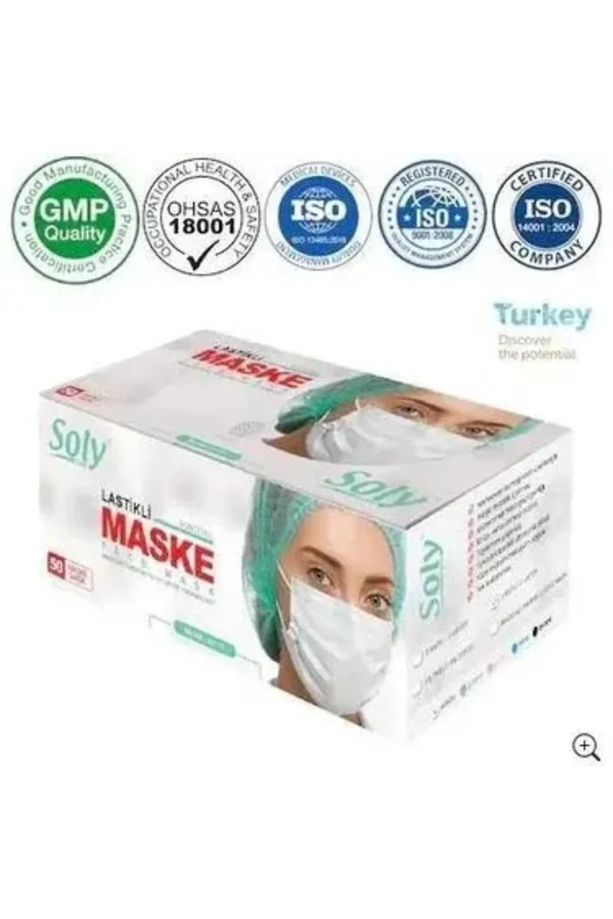 MASKE 3 KATLI LASTİKLİ MELTBLOWN 50 ADET BEYAZ
