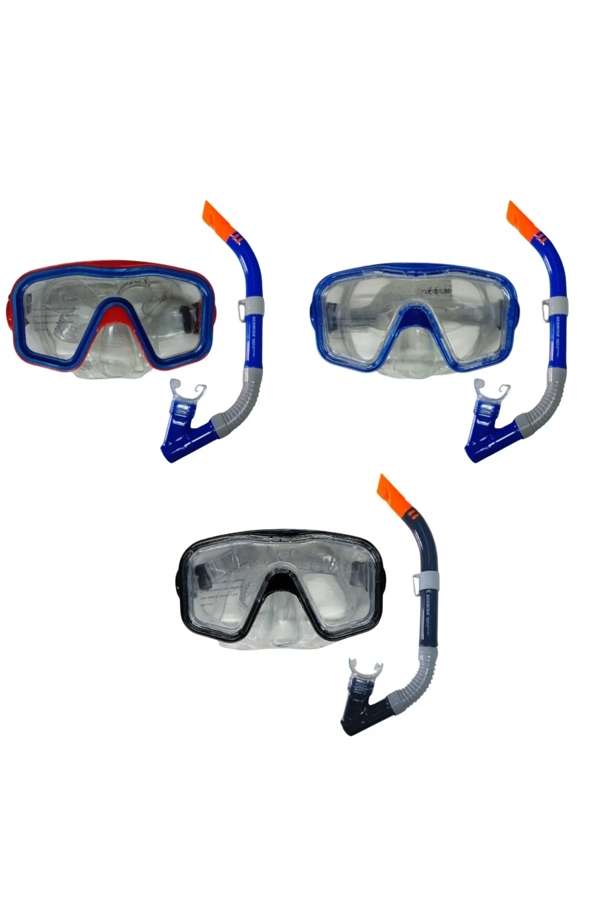 Maske Şnorkel Safari Dalış Seti Tepered Cam - 2186A/113CSB (Lisin