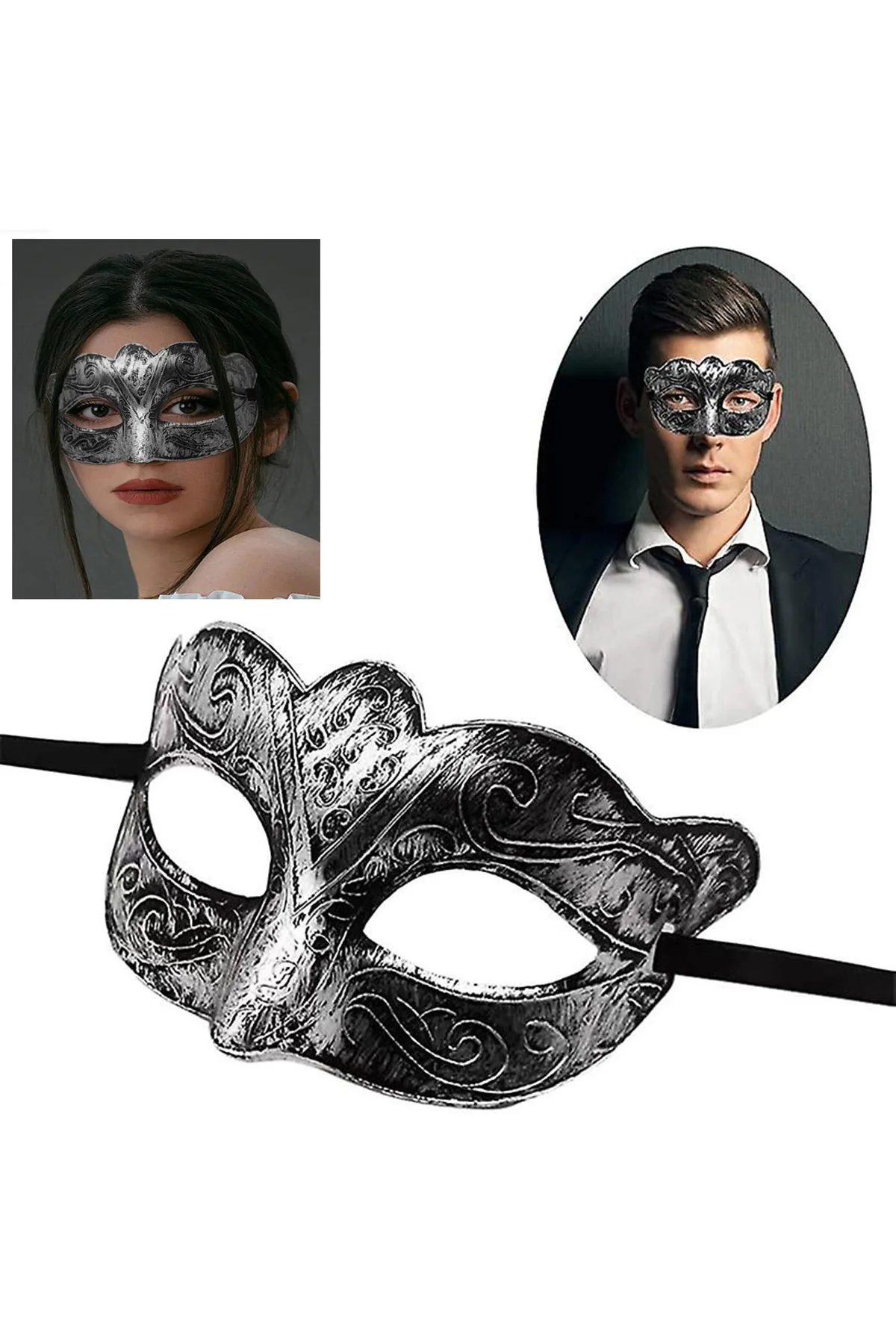 Maskeli B Antik Gri Gümüş Eskitilmiş Maske B Venedik Maskeli B Antik Gri Gümüş Eskitilmiş Maske B Venedik