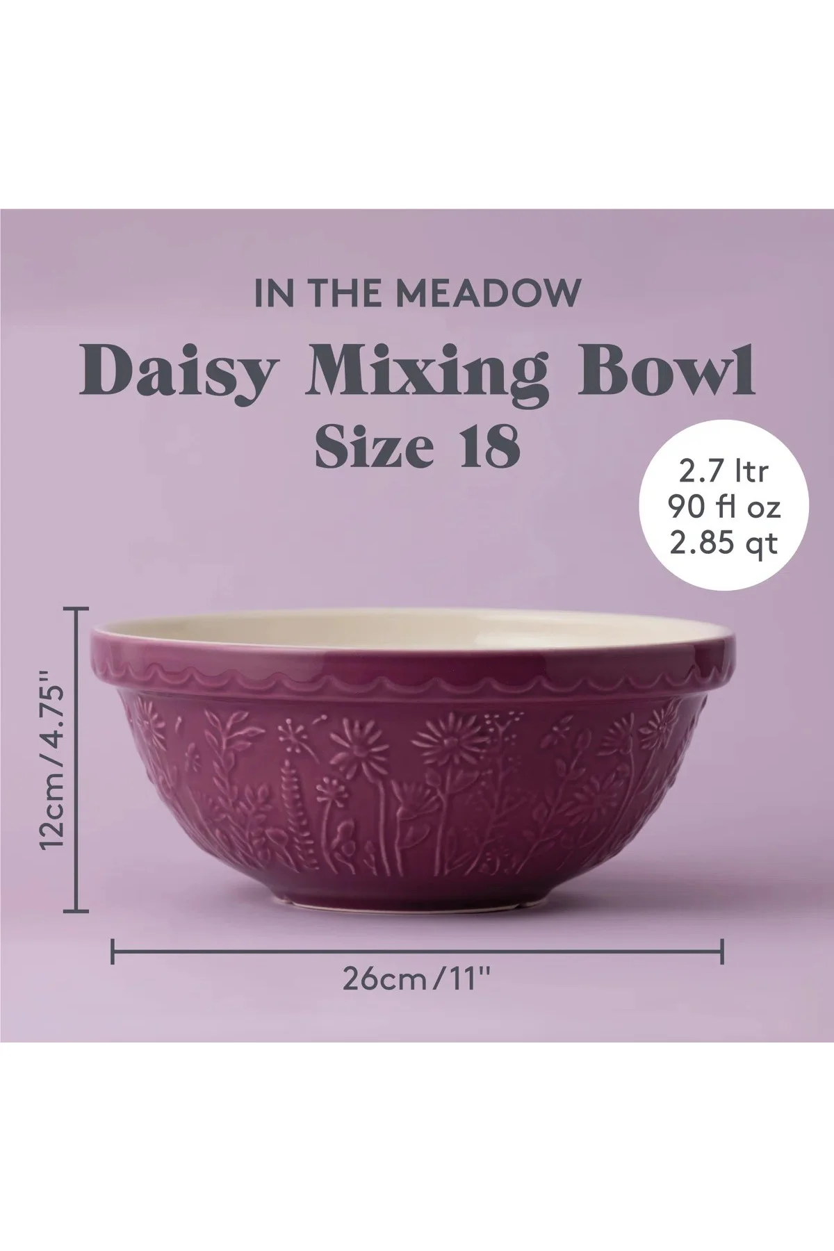 Mason Cash In The Meadow S18 Daisy Mixing Bowl 26 Cm Gül Kurusu Karıştırma Kabı