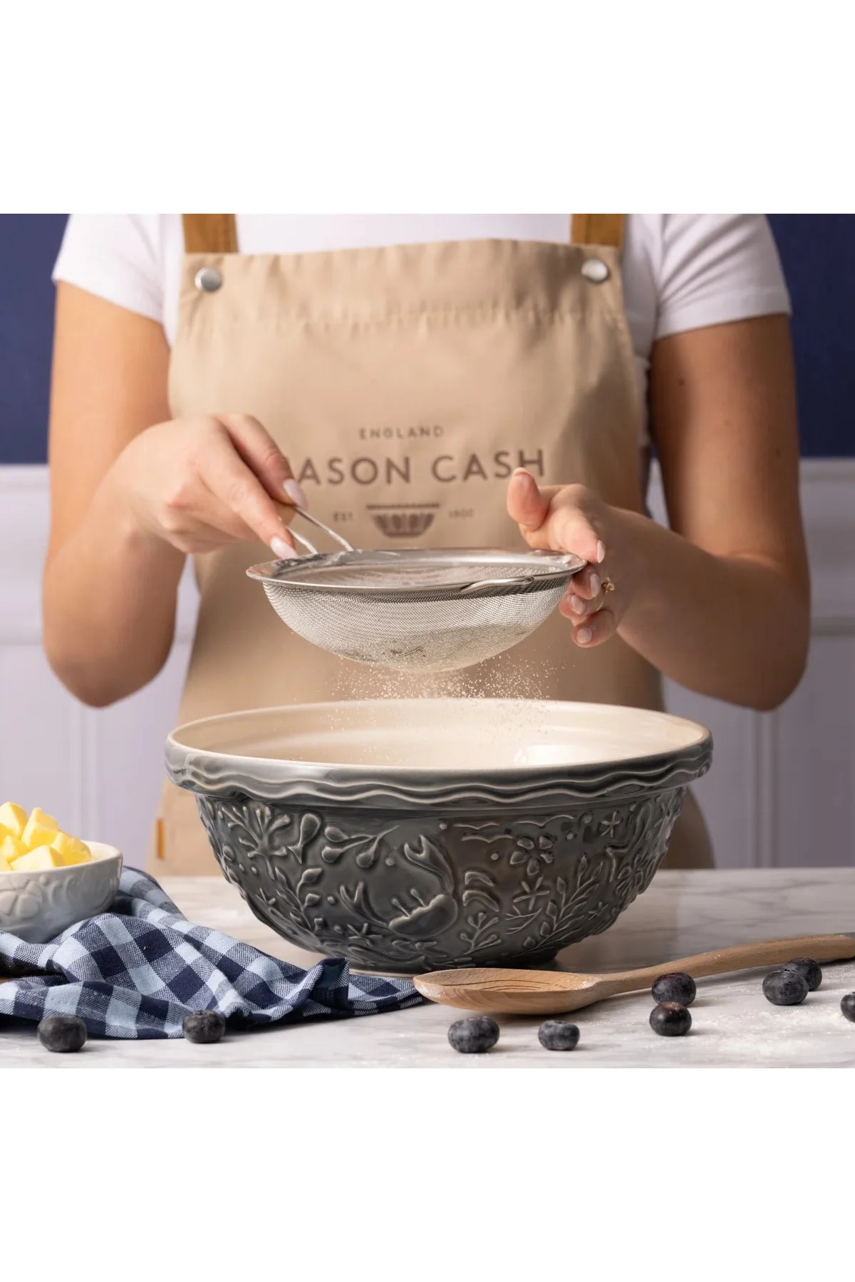 Mason Cash Nautical Mixing Bowl 26cm Gri Karıştırma Kasesi