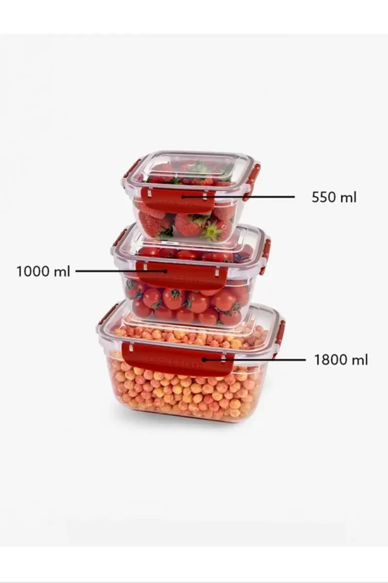 Master Dikdörtgen Saklama Seti 3'lü 550-1000-1800 Ml Royaleks-308 Master Dikdörtgen Saklama Seti 3'lü 550-1000-1800 Ml Royaleks-308