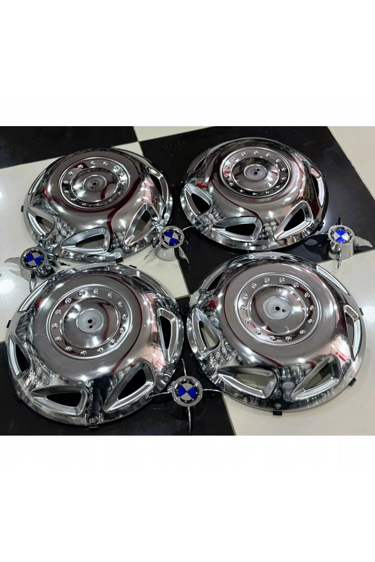 MASTER-DUCATO-DALLİ-JUMPER 16'' İNÇ PASLANMAZ KROM JANT KAPAĞI 4 ADET 4 KOLLU M.F.