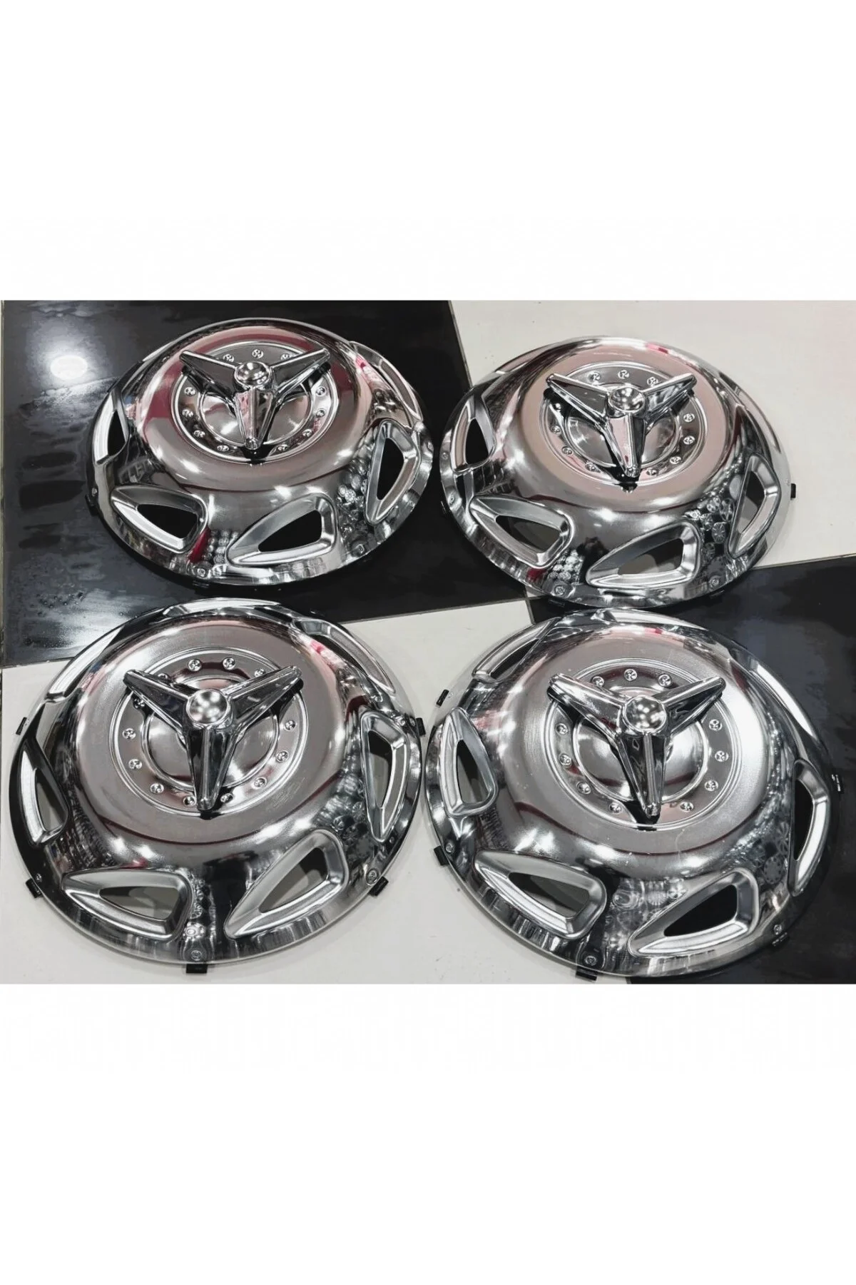 MASTER-DUCATO-DALLİ-JUMPER 16'' İNÇ PASLANMAZ KROM JANT KAPAĞI 4 ADET 4 KOLLU M.F.