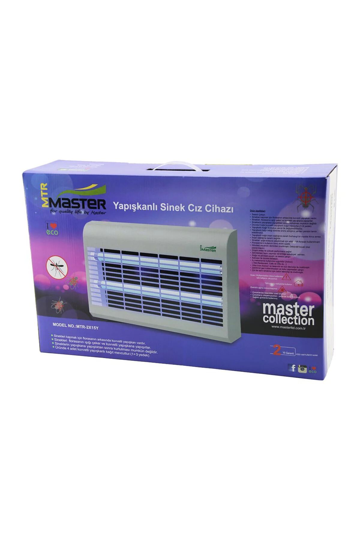 MASTER MTR-2X15Y YAPIŞKANLI SİNEK ÖLDÜRÜCÜ CIZ CİHAZI MAKİNE 30W 