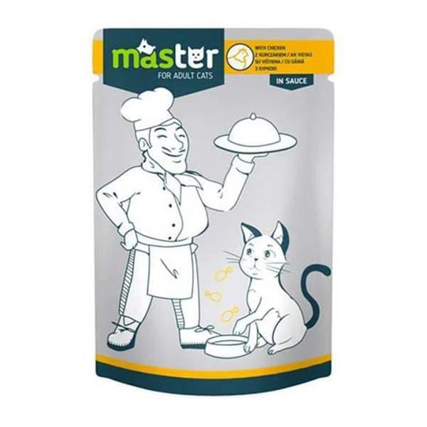 Master  Pouch Tavuk Etli Yetişkin Yaş Kedi Mamasi 80Gr