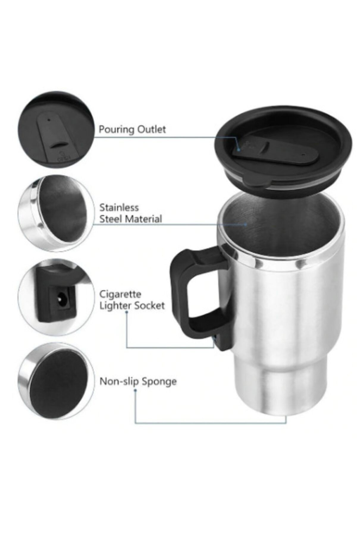 Mastercar Pratik Araç Içi Su Isıtıcı Kupa Bardak