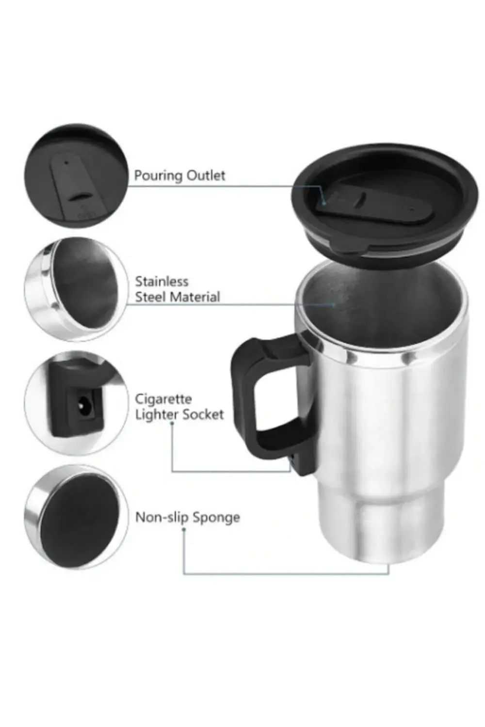 Mastercar Pratik Araç Içi Su Isıtıcı Kupa Bardak