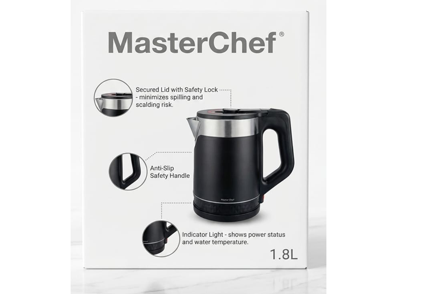 Masterchef Çelik Kettle Plasik Kaplamalı 1,8lt  Fiyatı, Yorumları ve Özellikleri