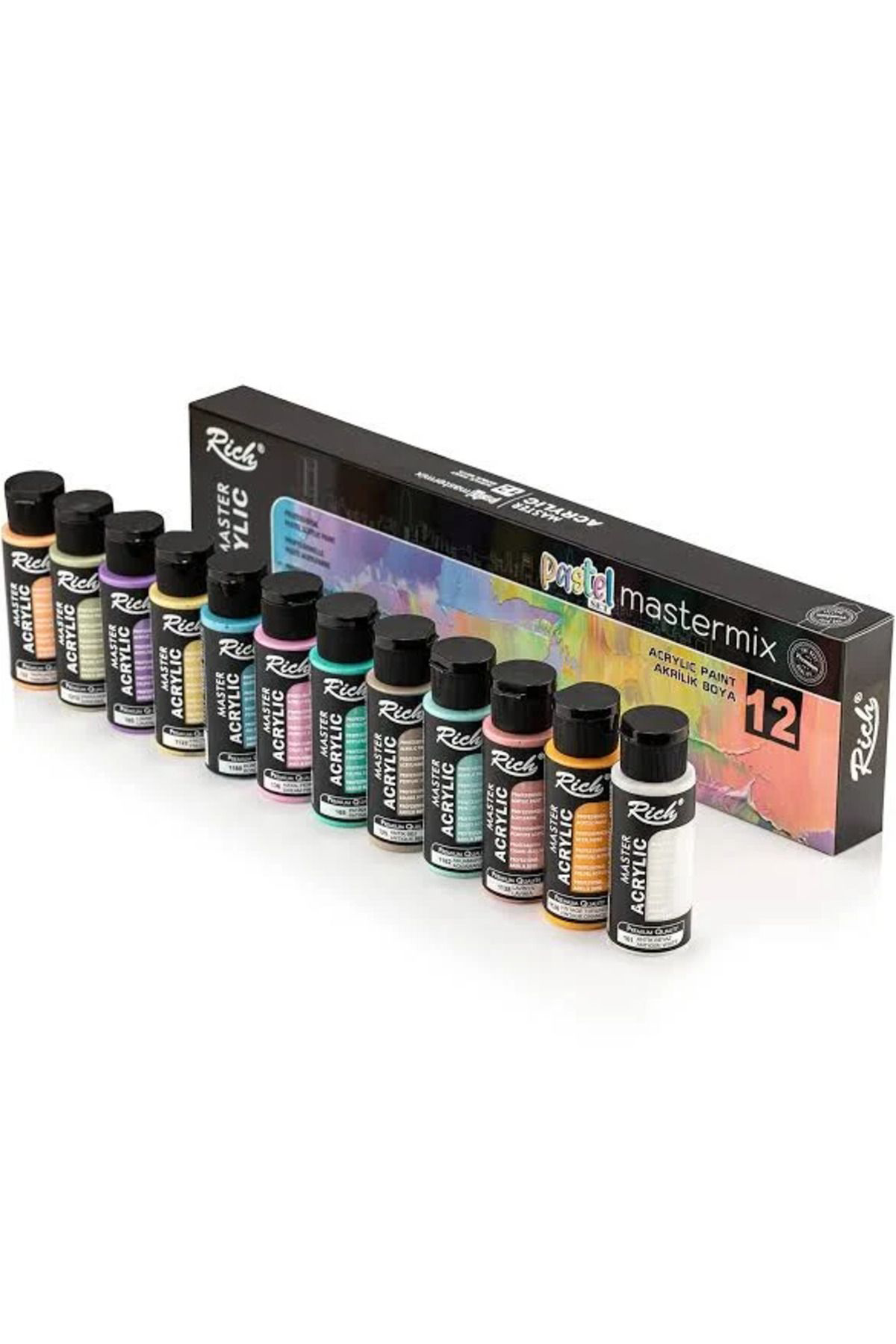 Mastermix 12x60cc Akrilik Boya Pastel Renkler Set / 09709