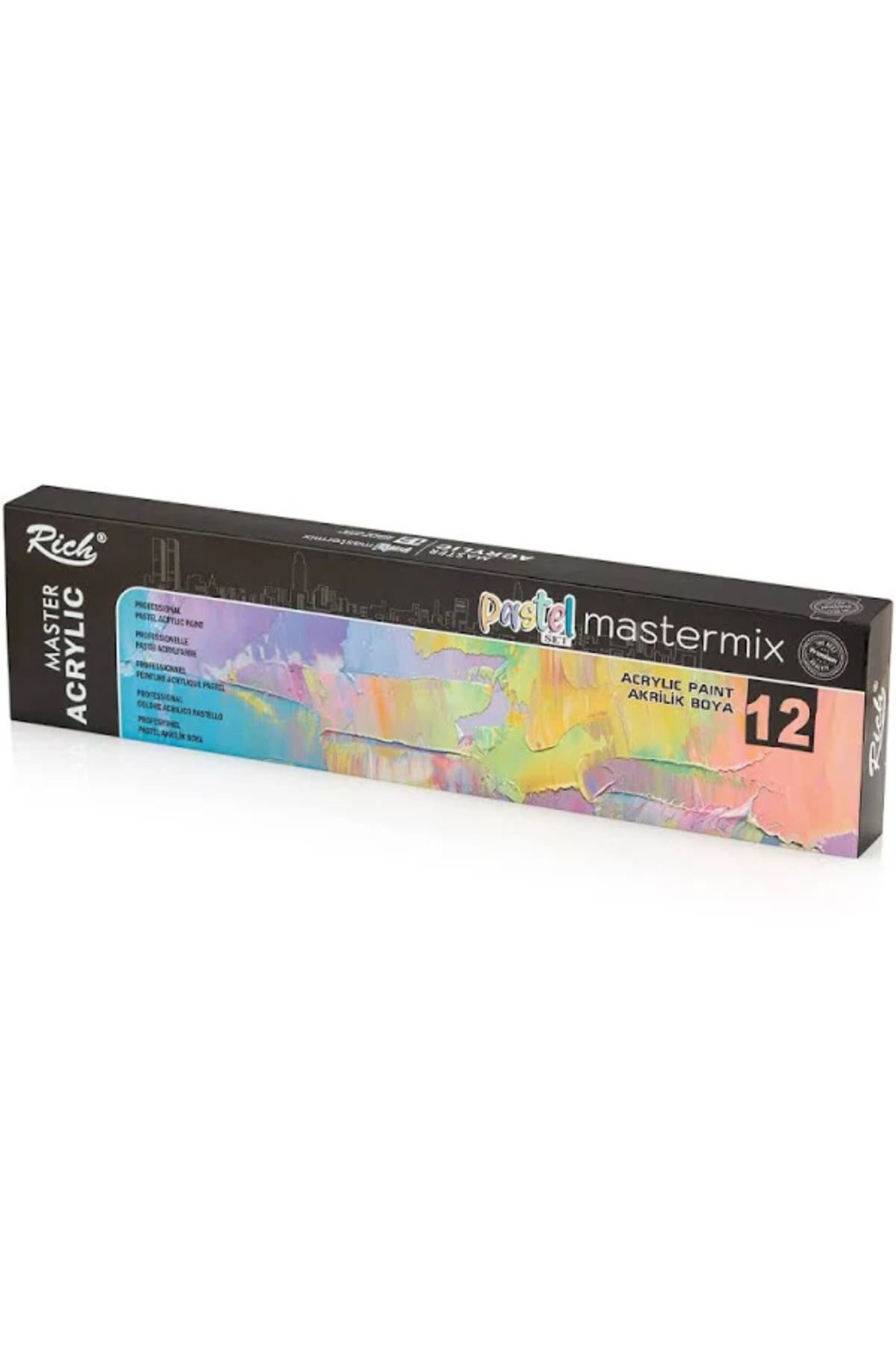 Mastermix 12x60cc Akrilik Boya Pastel Renkler Set / 09709
