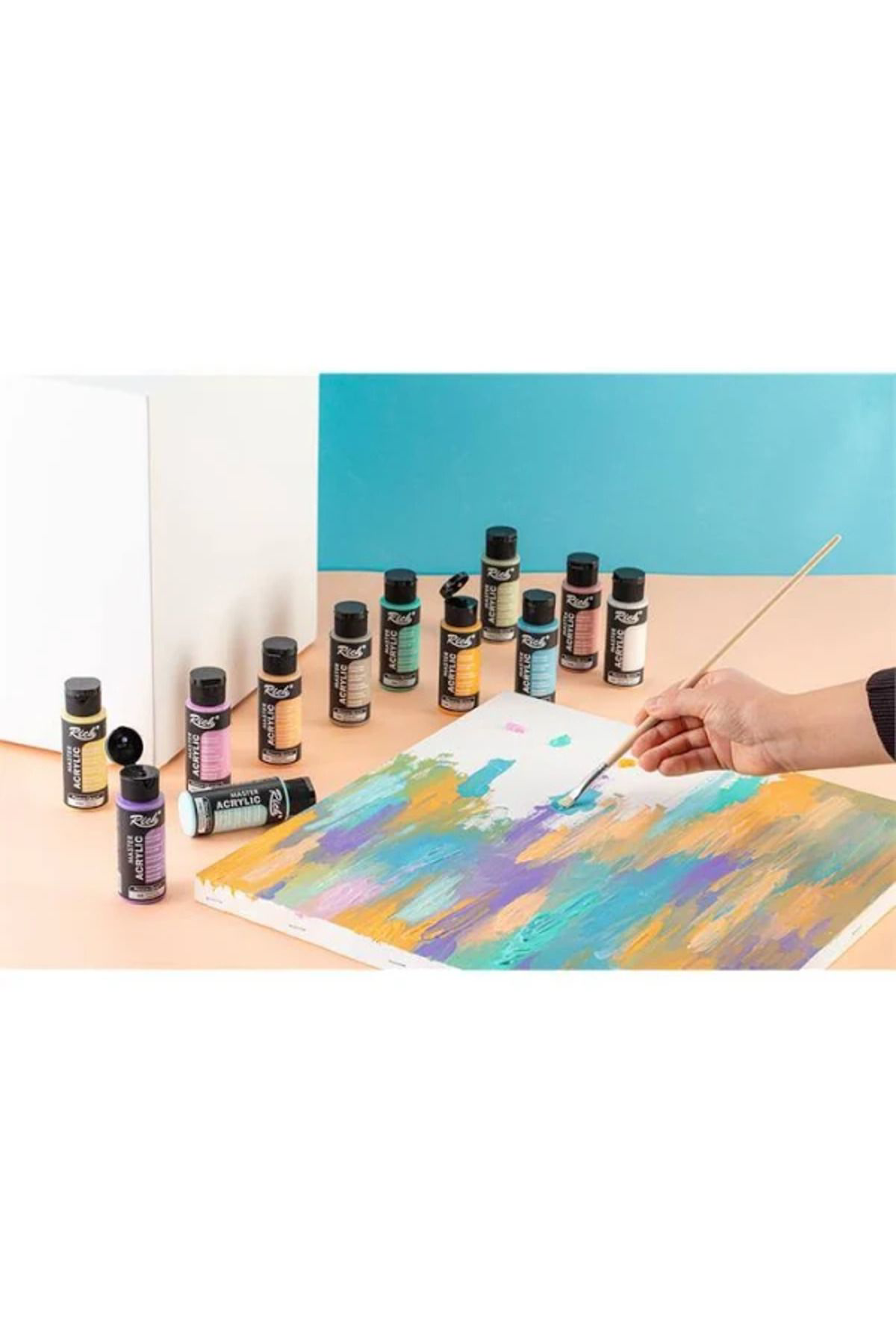 Mastermix 12x60cc Akrilik Boya Pastel Renkler Set / 09709