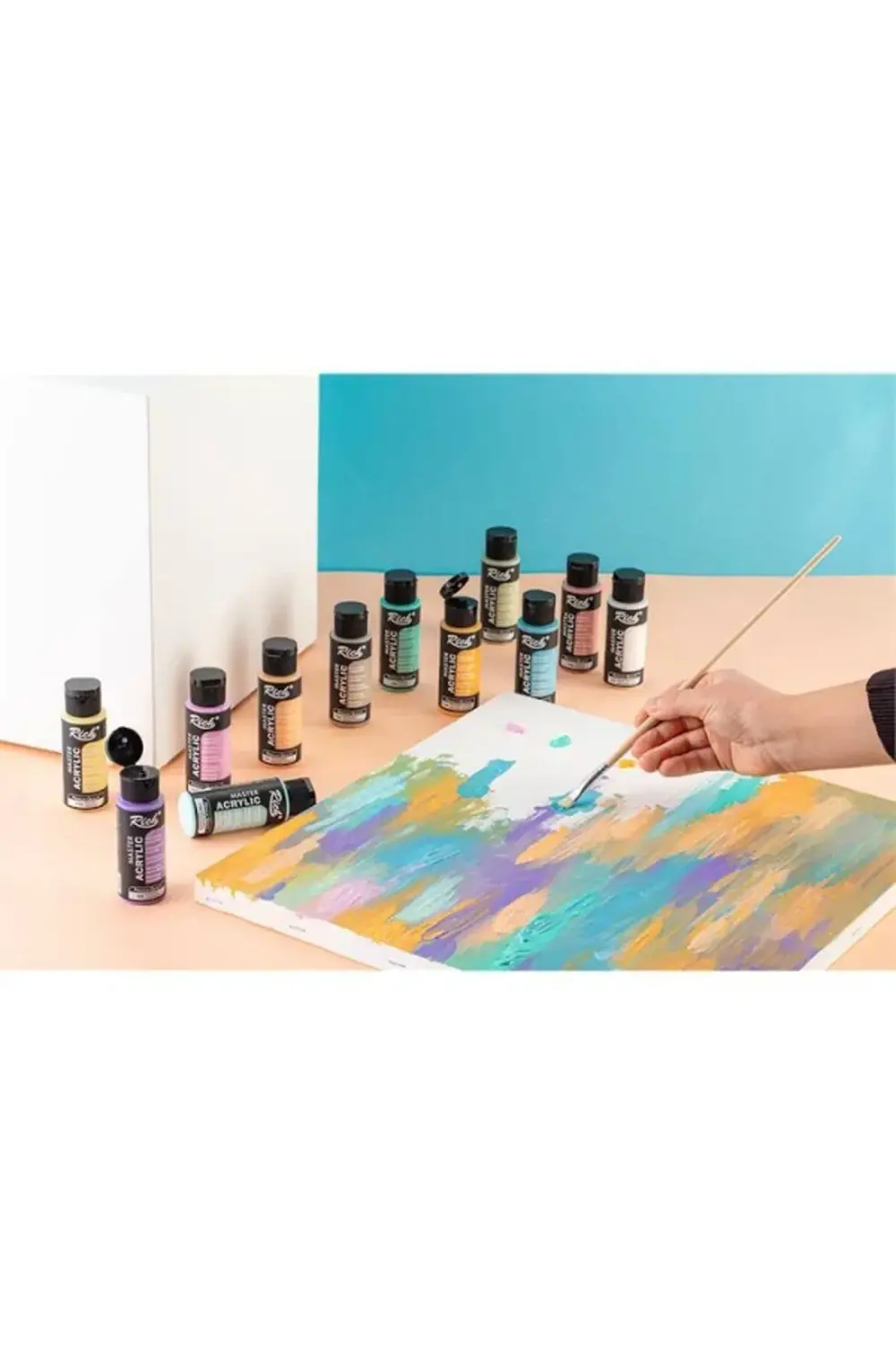 Mastermix 12x60cc Akrilik Boya PASTEL Renkler Set / 09709