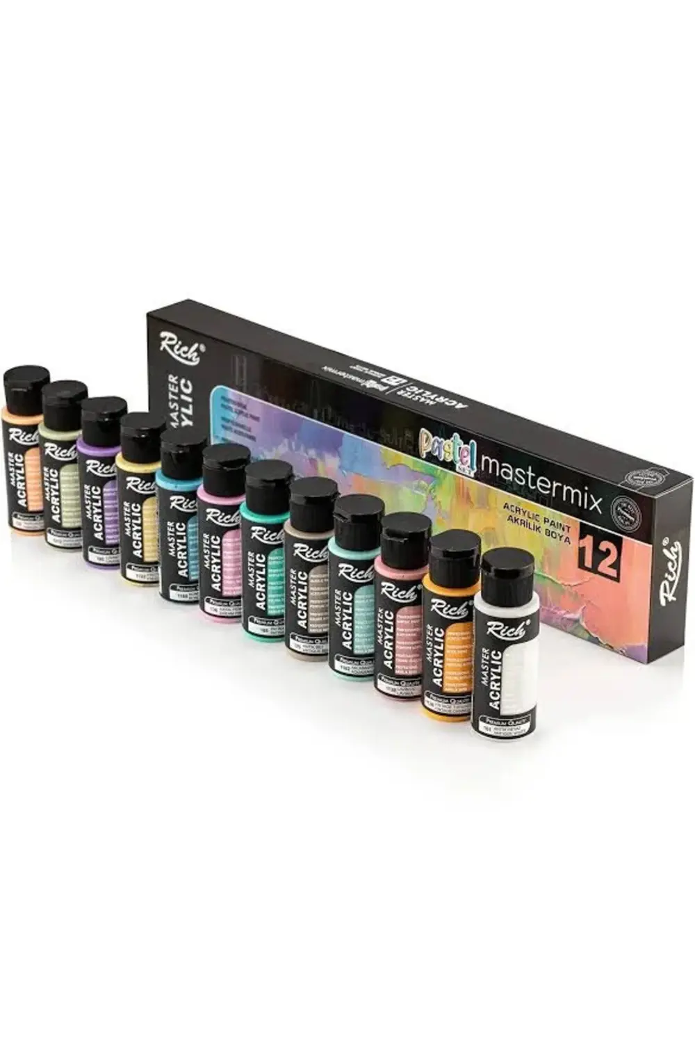Mastermix 12x60cc Akrilik Boya PASTEL Renkler Set / 09709