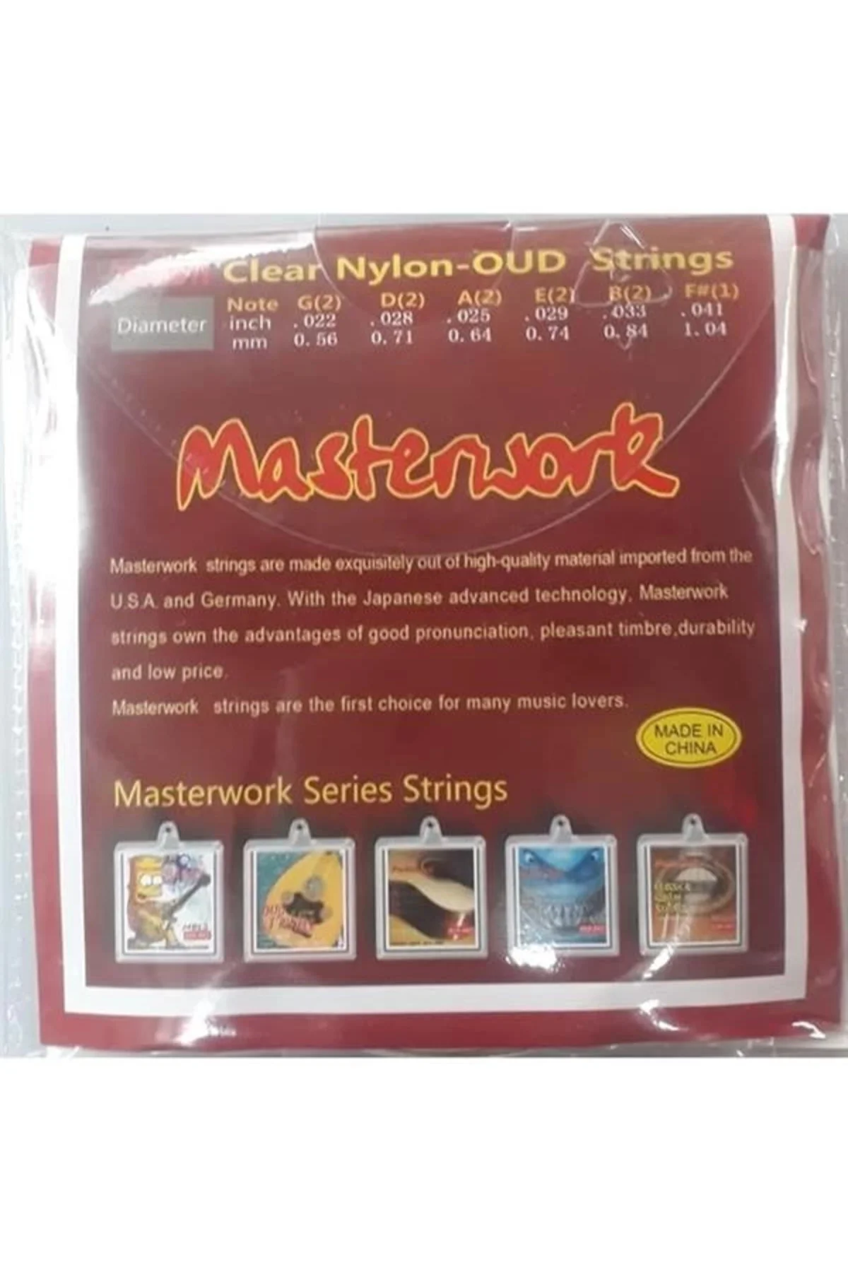 Masterwork Oud Strings MOUD11 Clear Nylon Silver Plated Copper Al