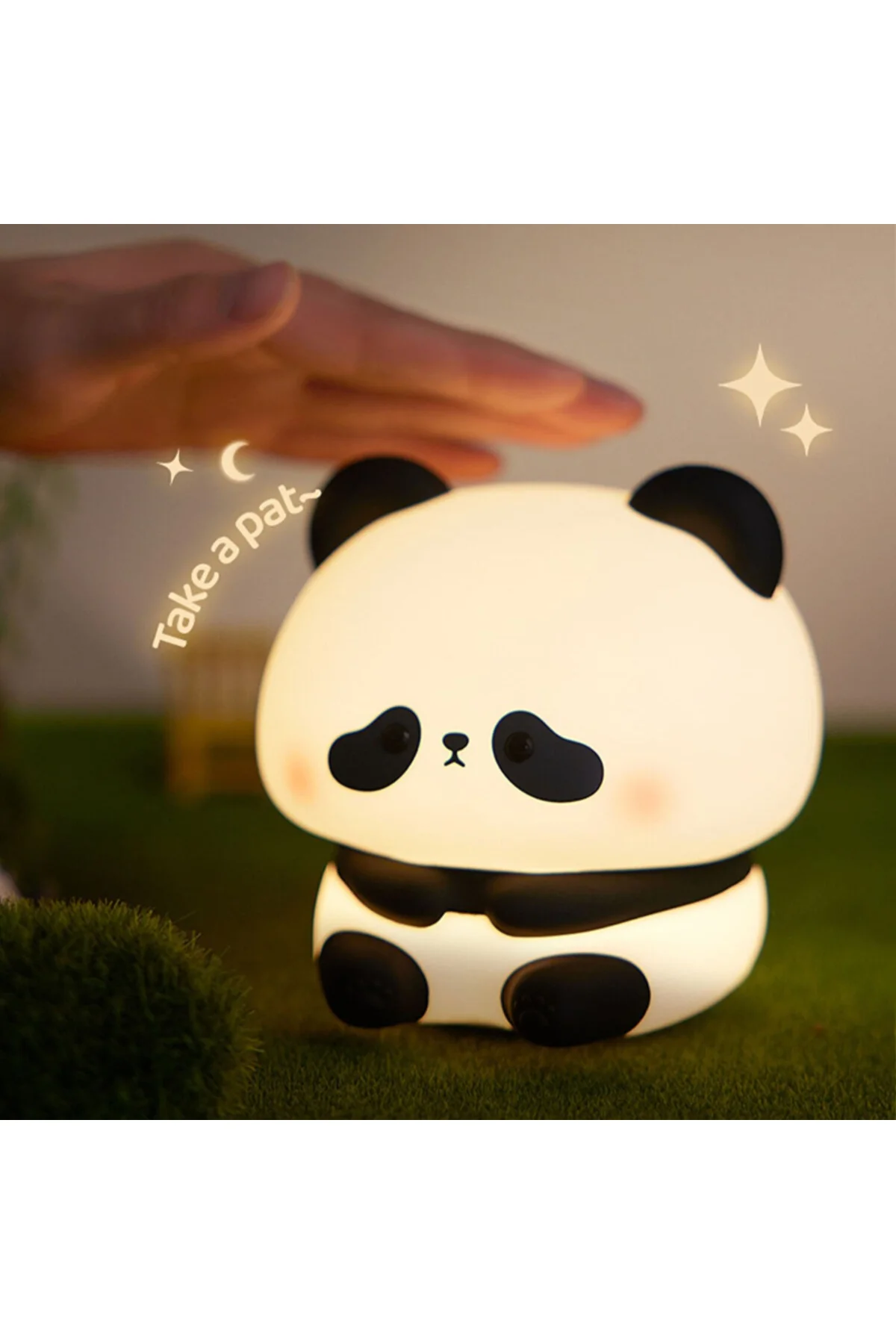 Masum Oturan Panda Tasarımlı Gece Lambası - Dokunmatik - Şarjlı - Görsel 3