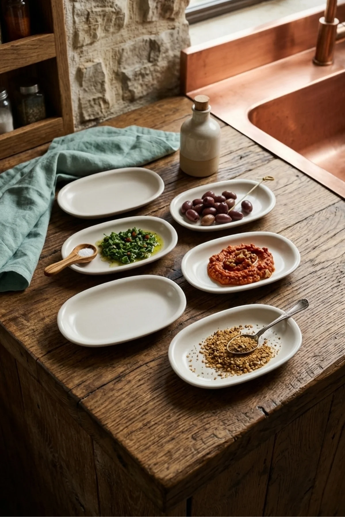 Mat Beyaz Meze Kayık Tabak 19 Cm 6 Adet