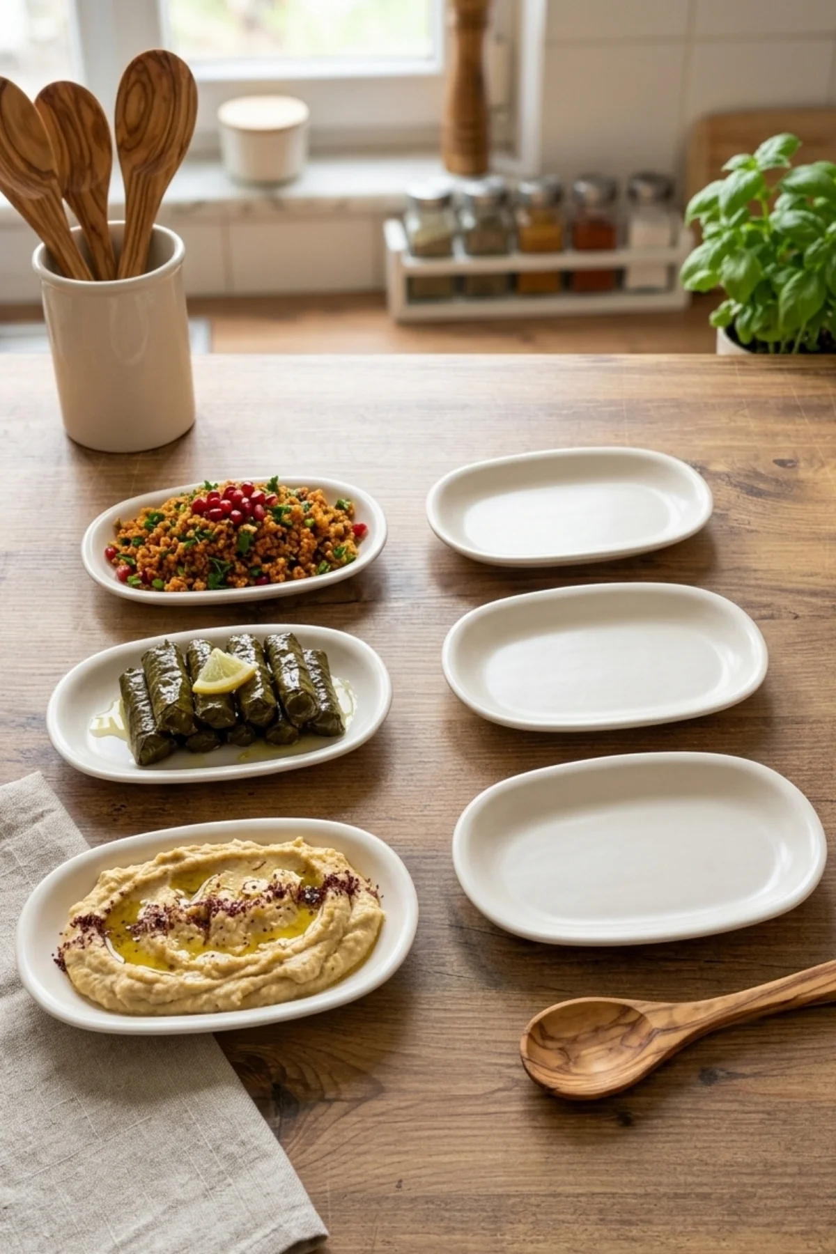 Mat Beyaz Meze Kayık Tabak 19 Cm 6 Adet