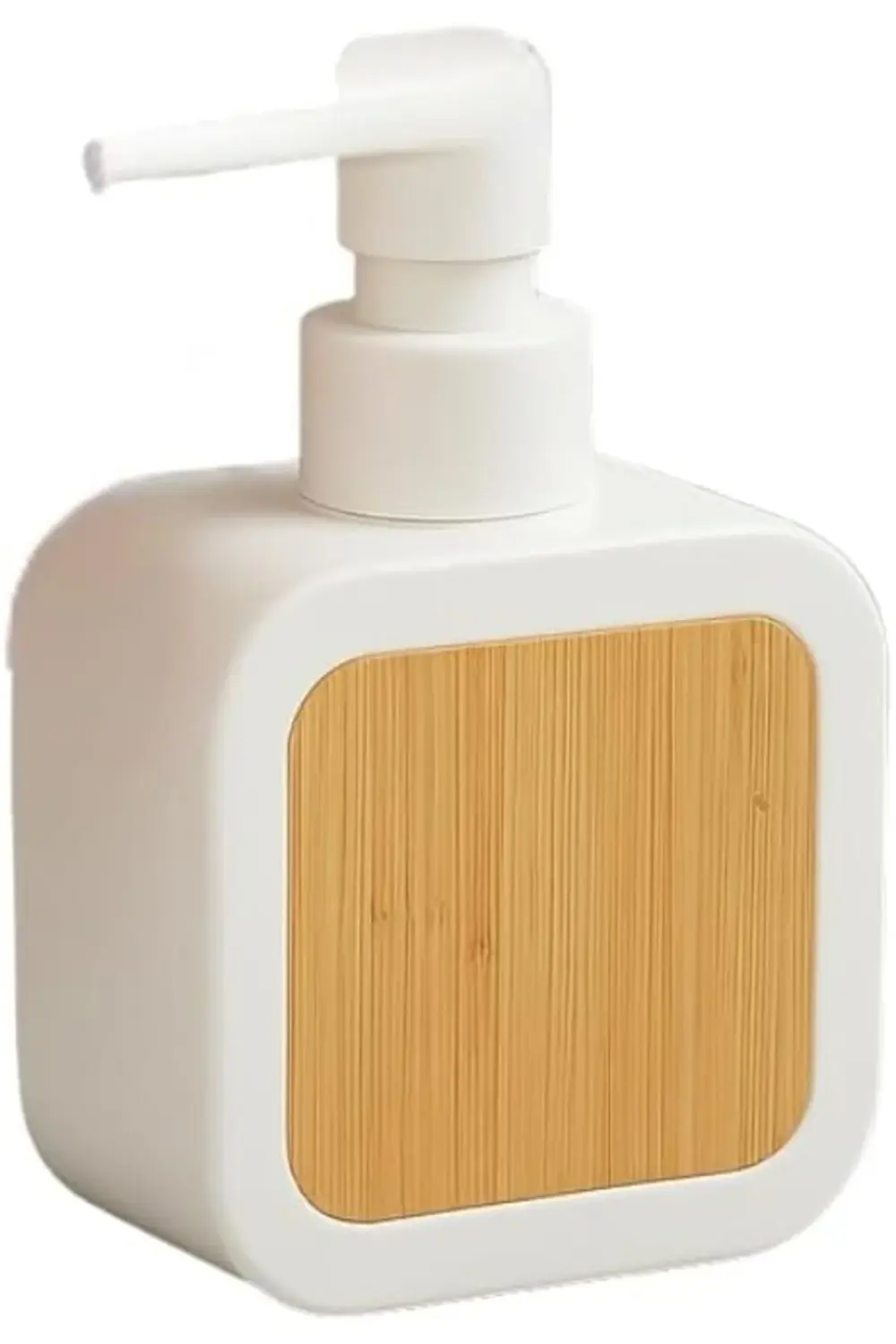 Mat Beyaz Sabunluk | Ahşap Desenli Lüks, Ergonomik Tasarım, Ahşap