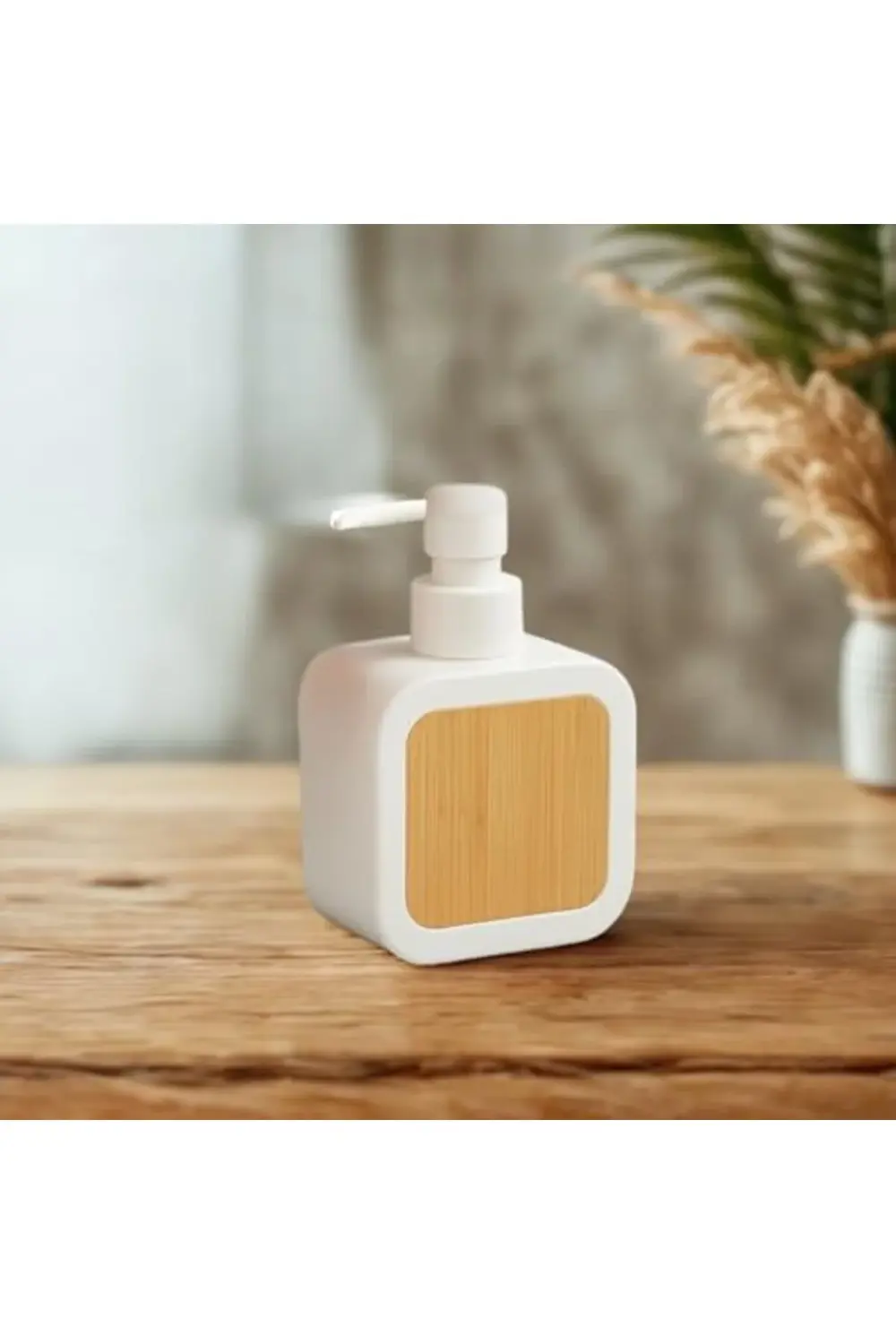 Mat Beyaz Sabunluk | Ahşap Desenli Lüks, Ergonomik Tasarım, Ahşap