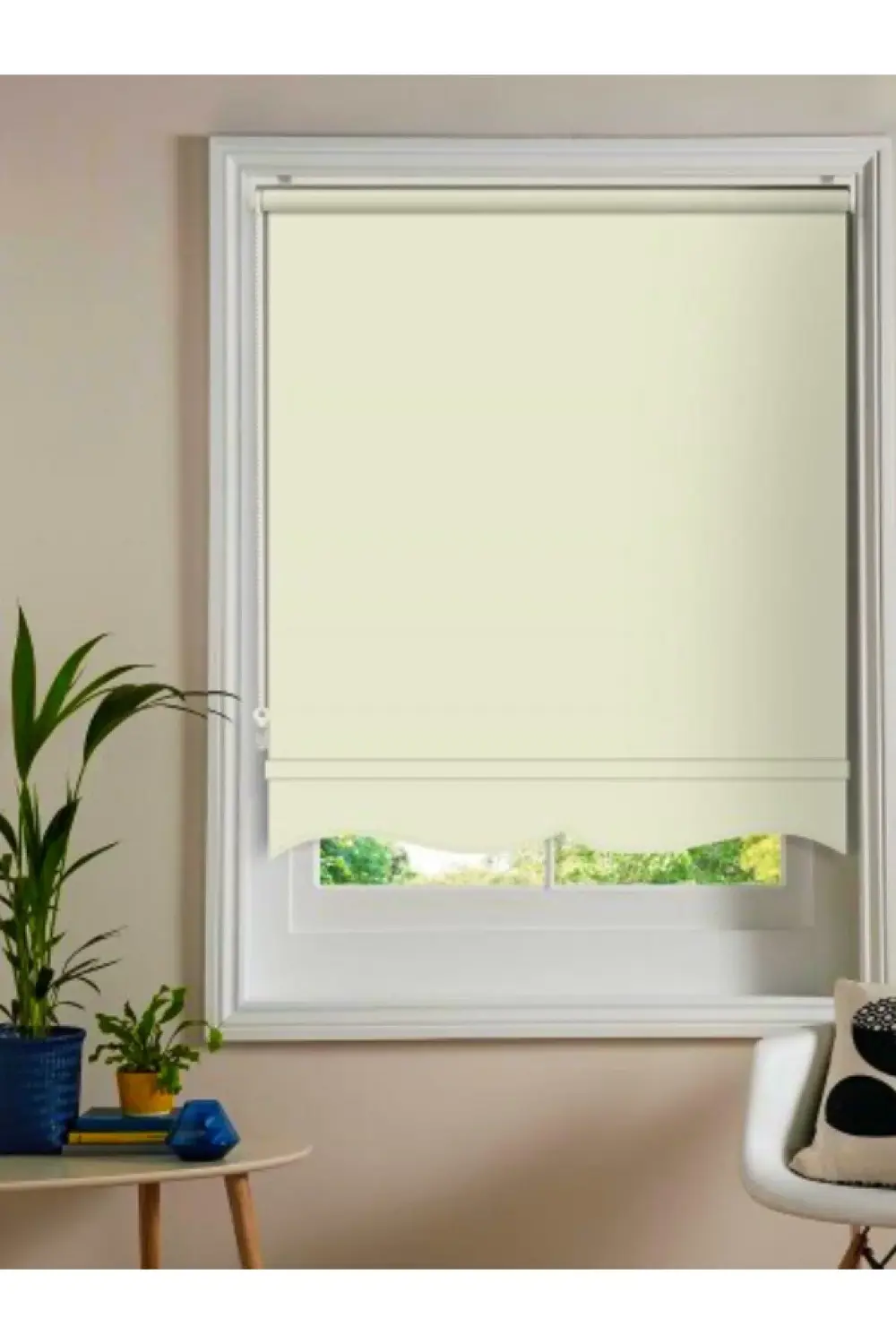 Mat Pearl Kalın Alüminyum Kasa Krem Güneşlik Stor Perde Yüksek Ka