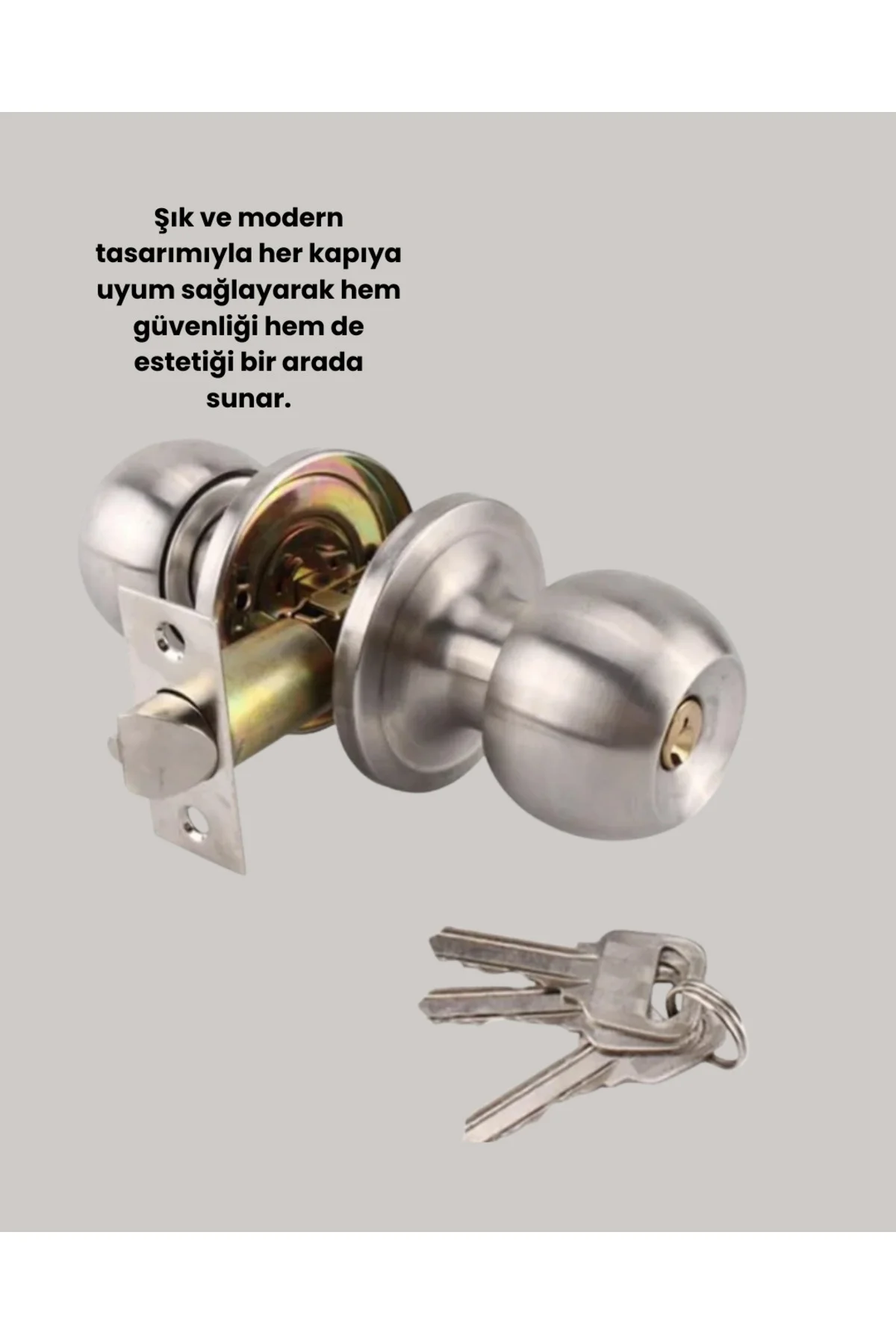 Mat Renk Topuzlu Kapı Kilidi – Giriş Tipi - Lisinya