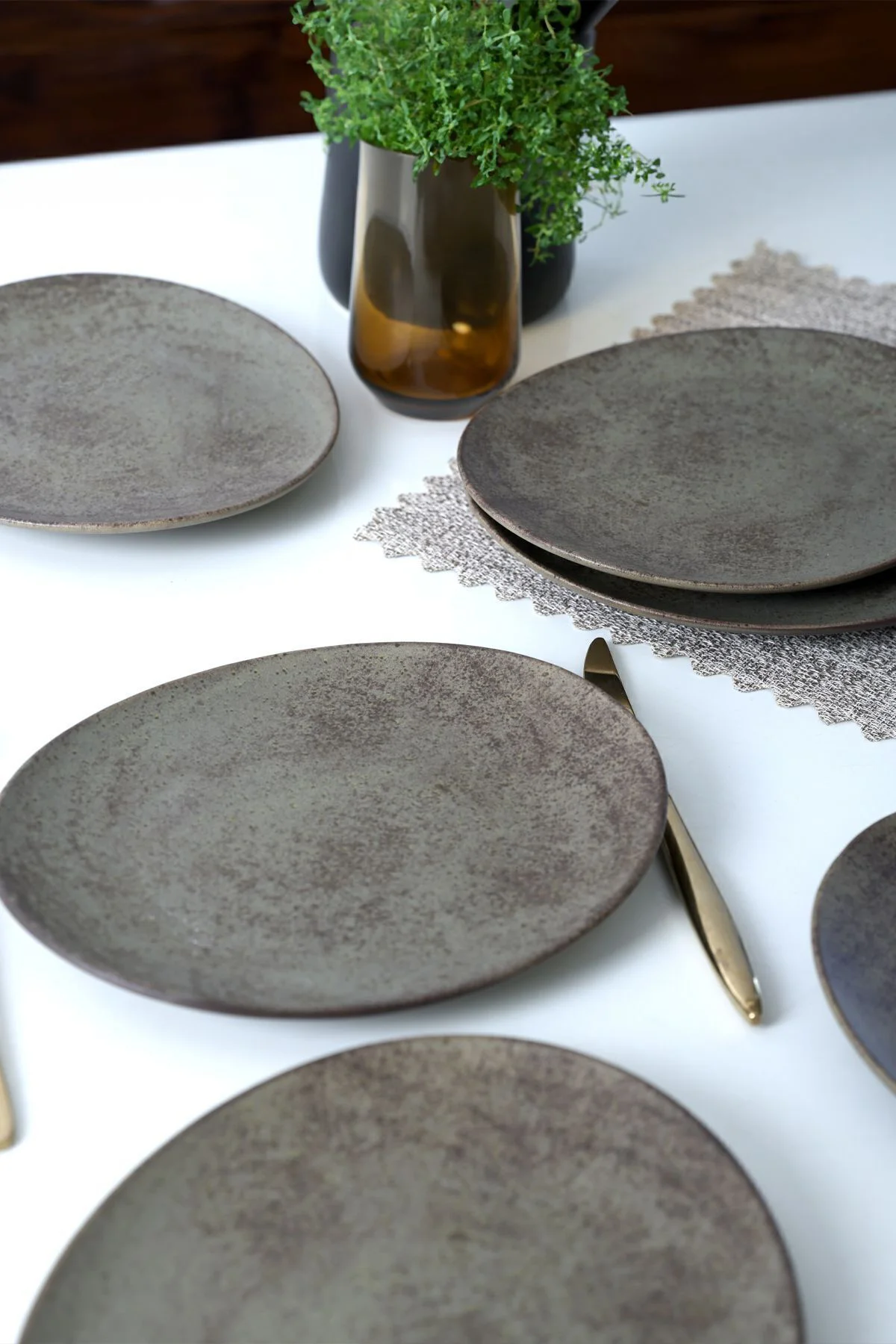 Mat Toprak Stella Pasta Tabağı 23 Cm 6 Adet 20572