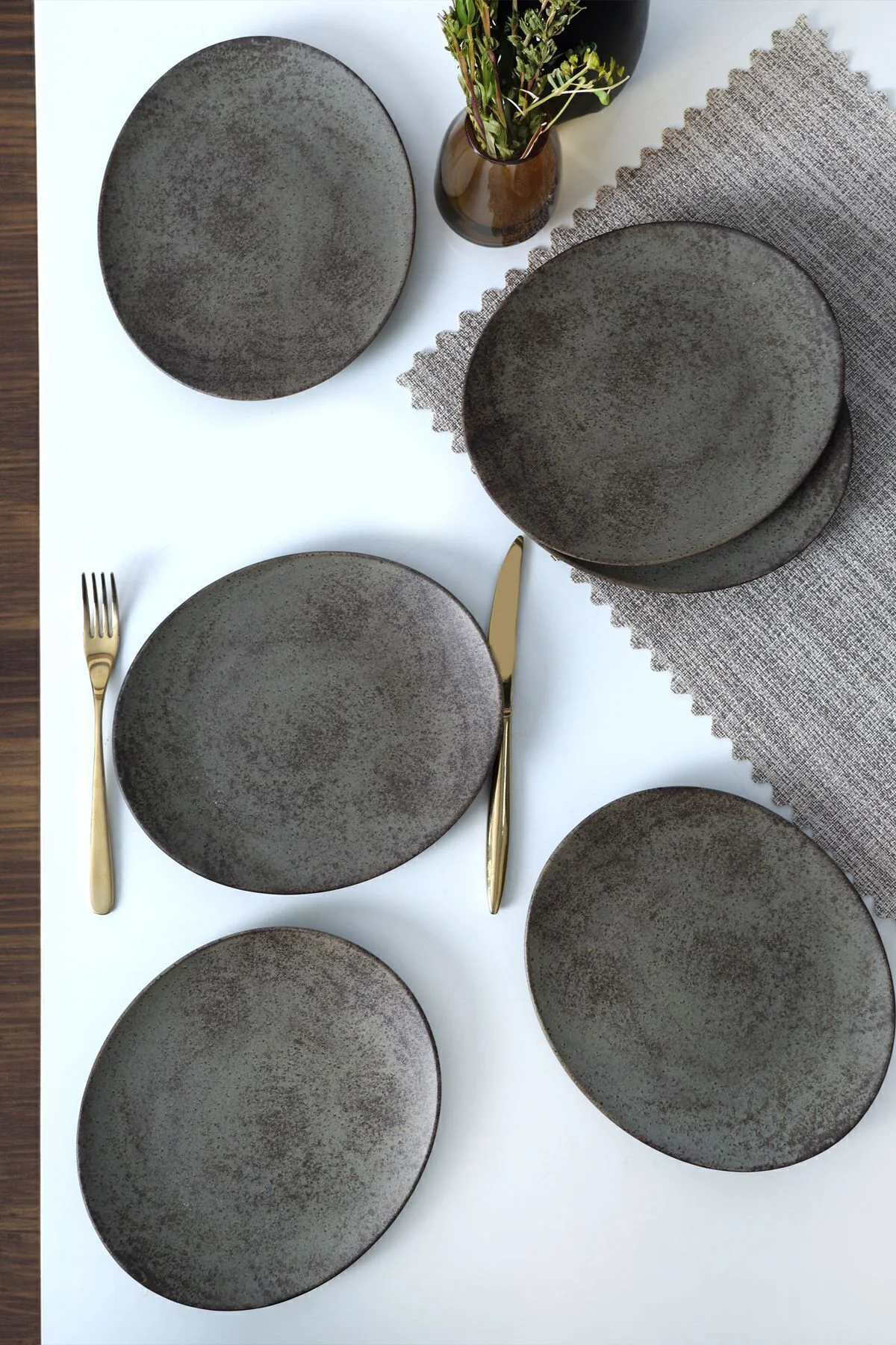 Mat Toprak Stella Pasta Tabağı 23 Cm 6 Adet 20572