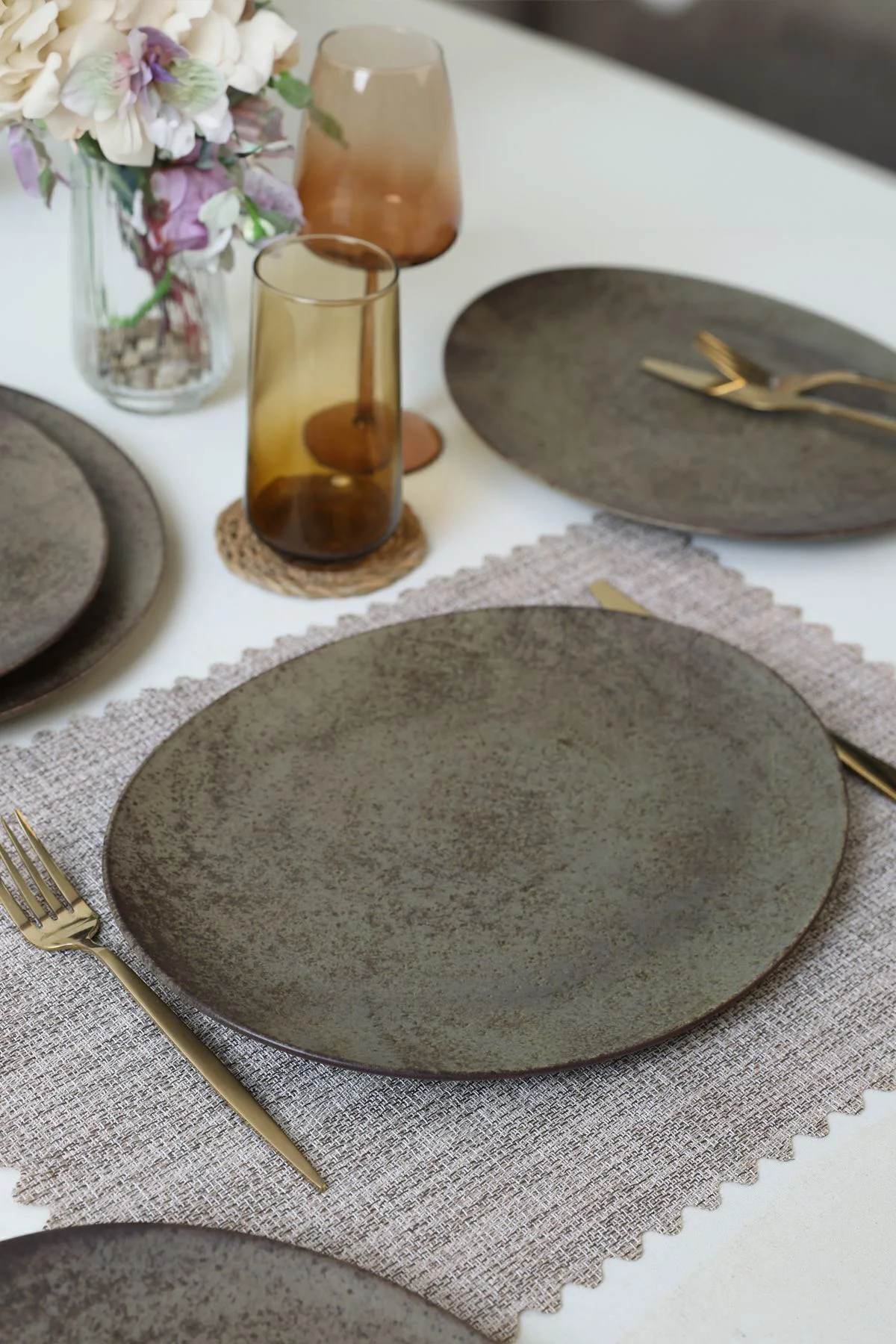 Mat Toprak Stella Servis Tabağı 32 Cm 6 Adet 20572