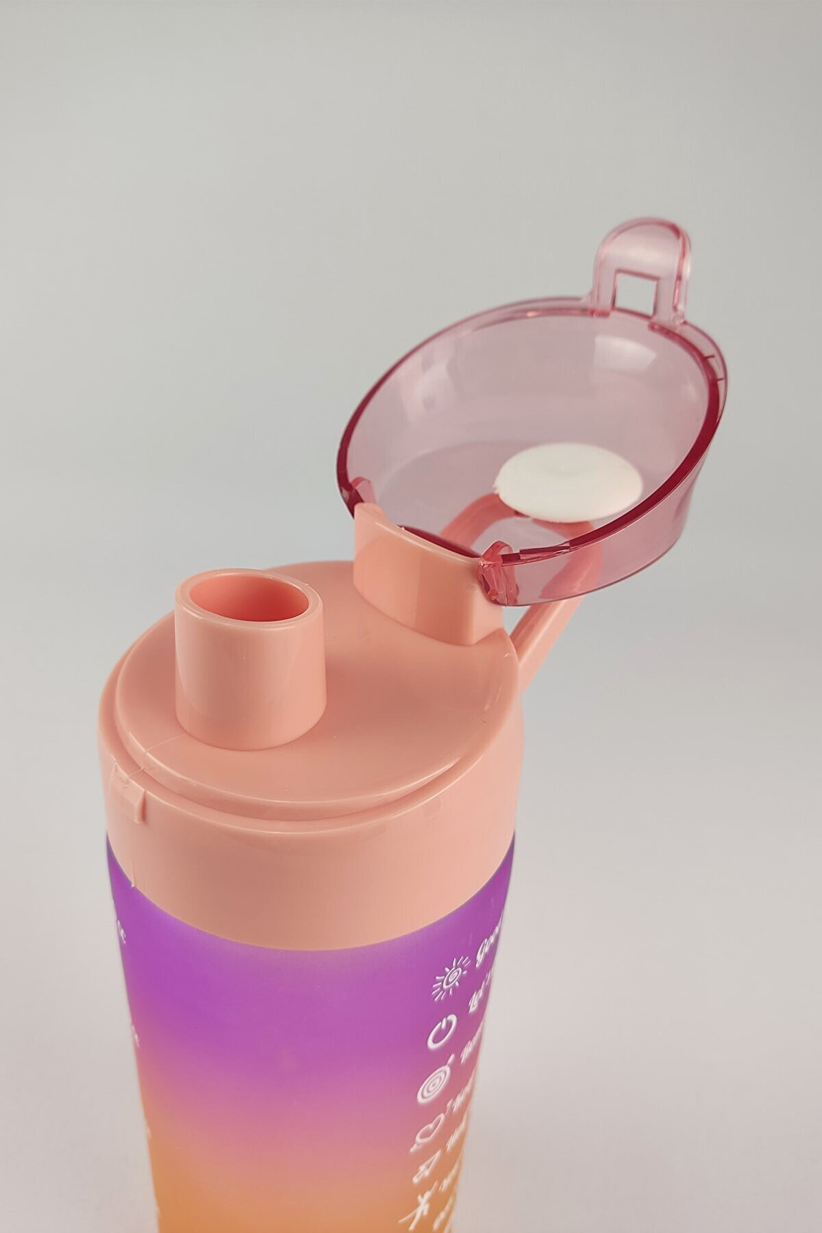 Dinçkan Matara (Suluk) Çift Renk Boyalı Ölçü Baskılı Cam Yavruağzı 500 Cc