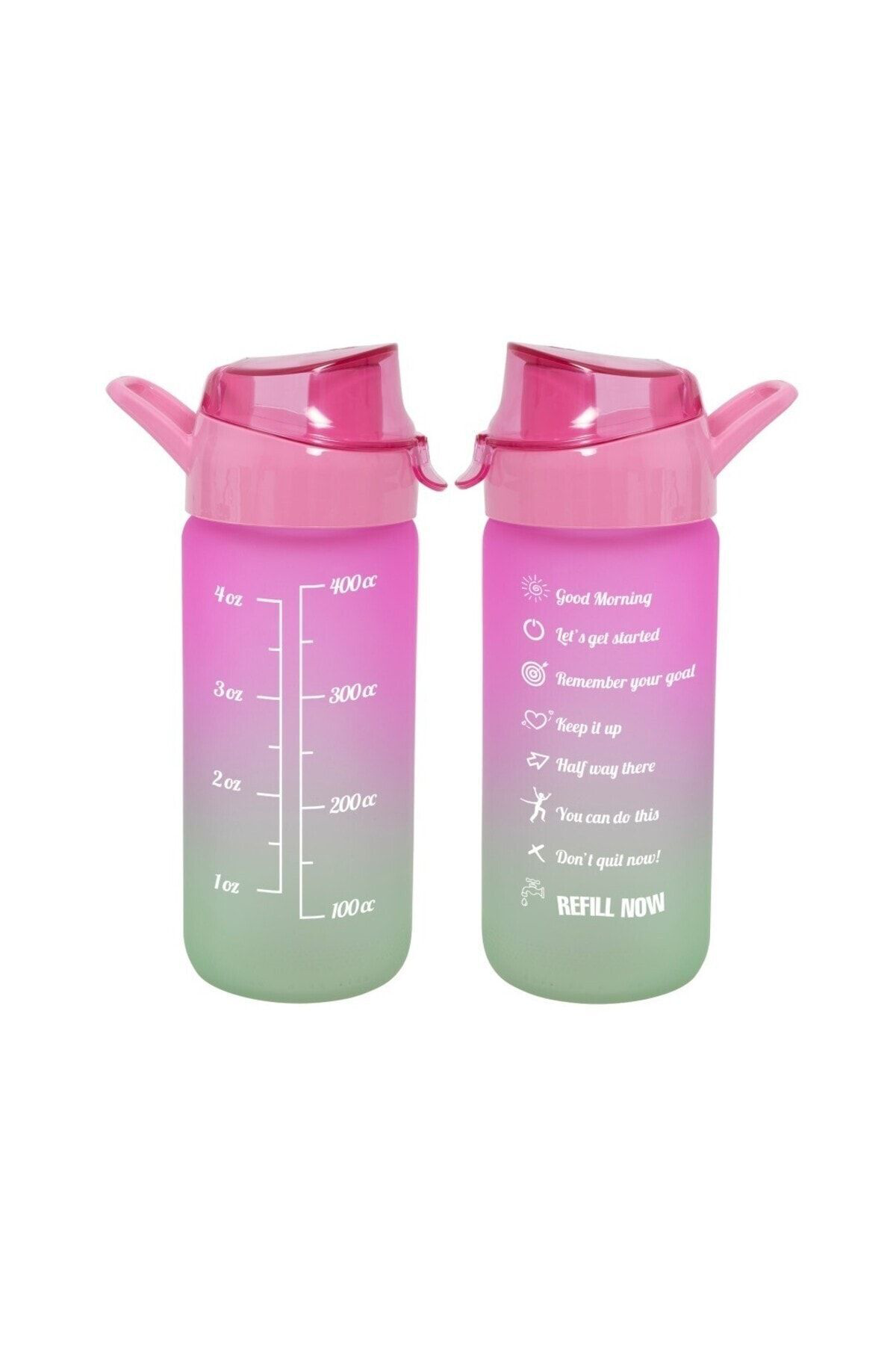 Dinçkan Matara (Suluk) Çift Renk Boyalı Ölçü Baskılı Cam Pembe 500 Cc 111