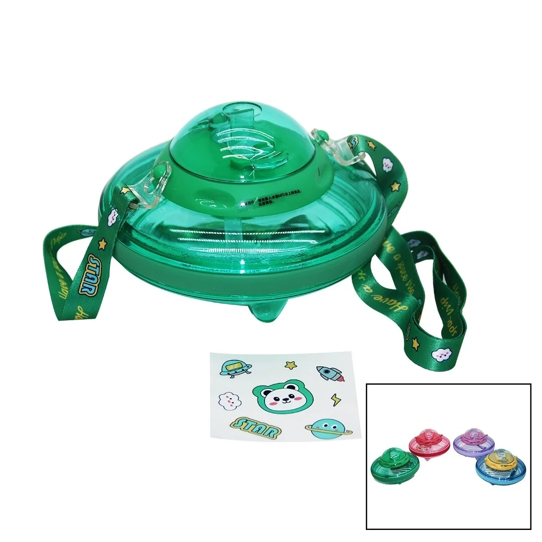 Matara Ufo Modeli Renkli Mika Kristal Suluk Matara Pipetli Taşıma Askılı 550ml Fiyatı, Yorumları ve Özellikleri