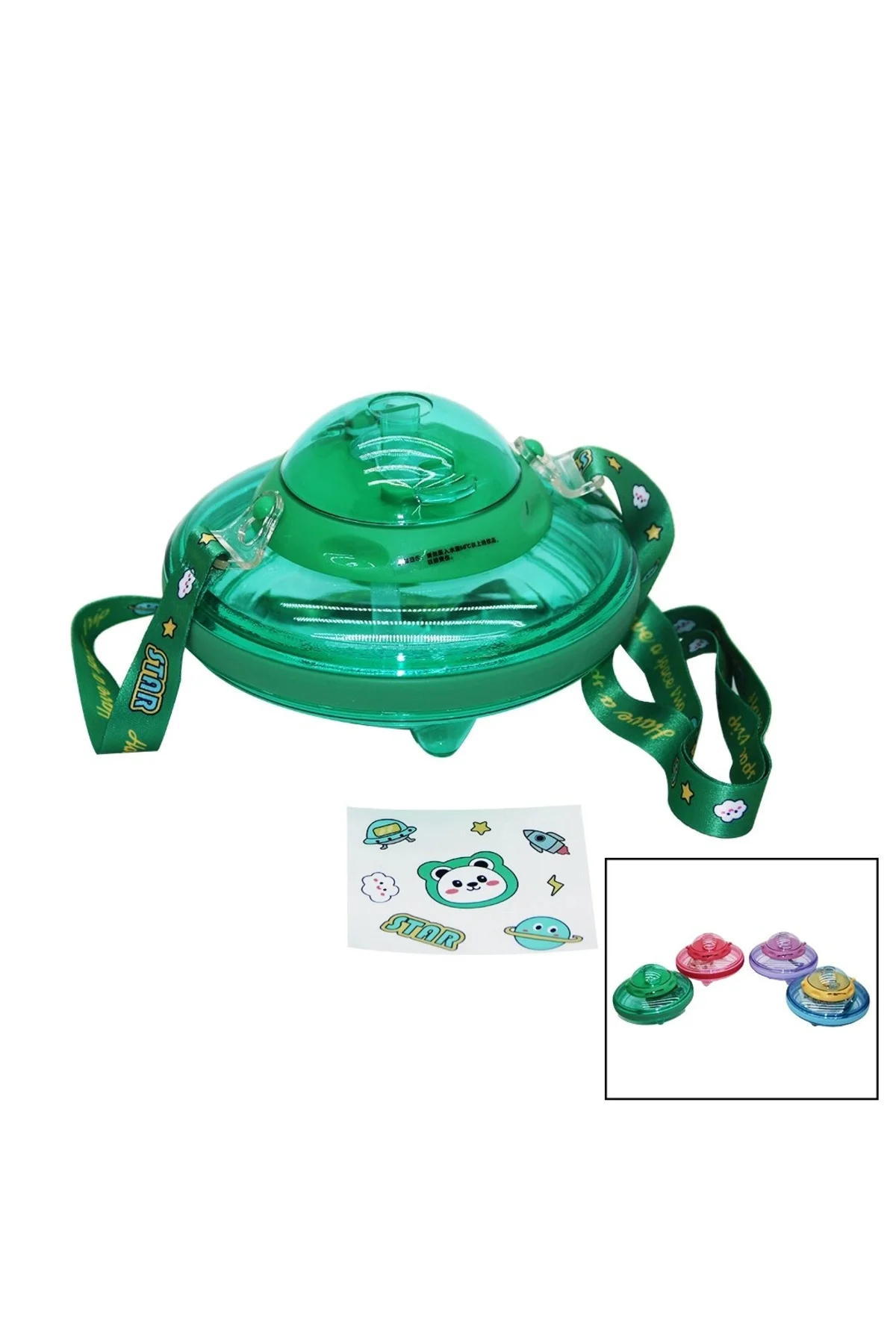 Matara Ufo Modeli Renkli Mika Kristal Suluk Matara Pipetli Taşıma Askılı 550Ml Matara Ufo Modeli Renkli Mika Kristal Suluk Matara Pipetli Taşıma Askılı 550Ml