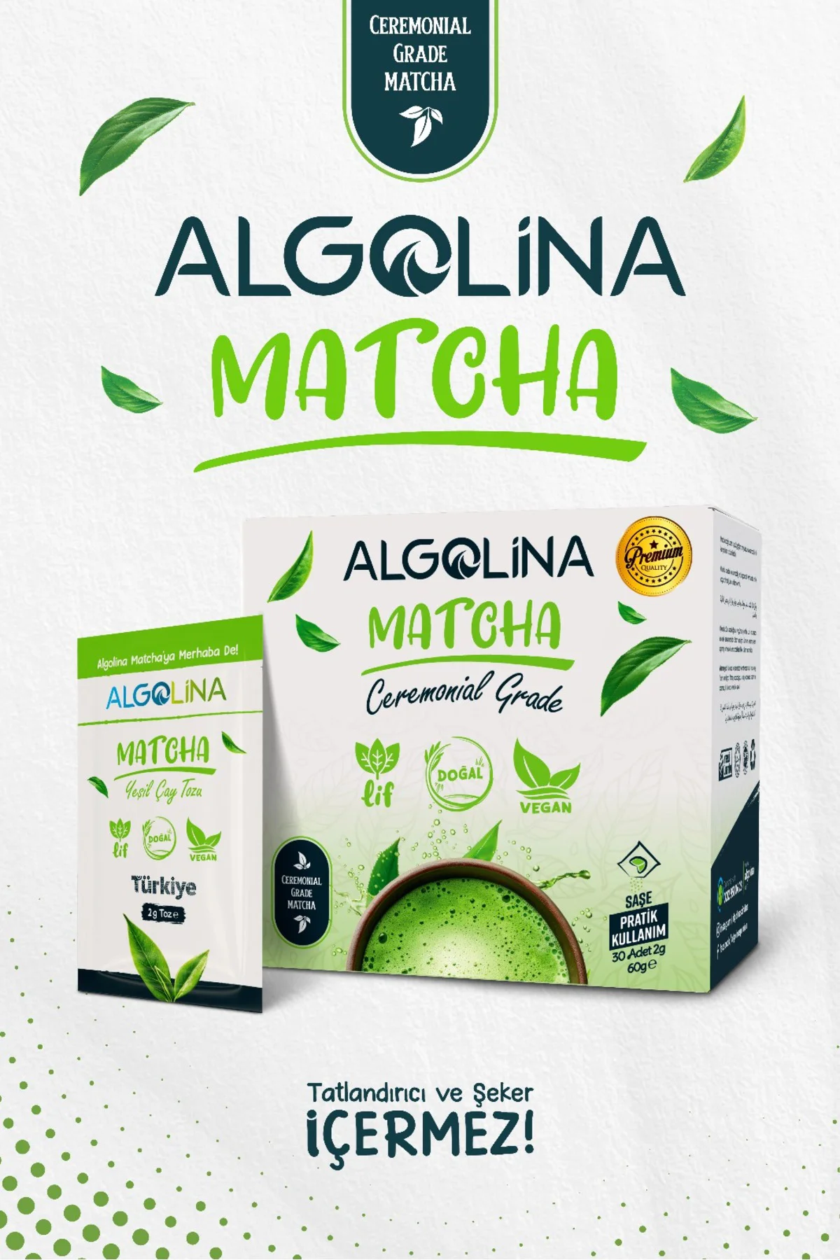 Matcha Ceremonial Grade Katkısız Matcha Çayı - 30'lu Saşe - Match