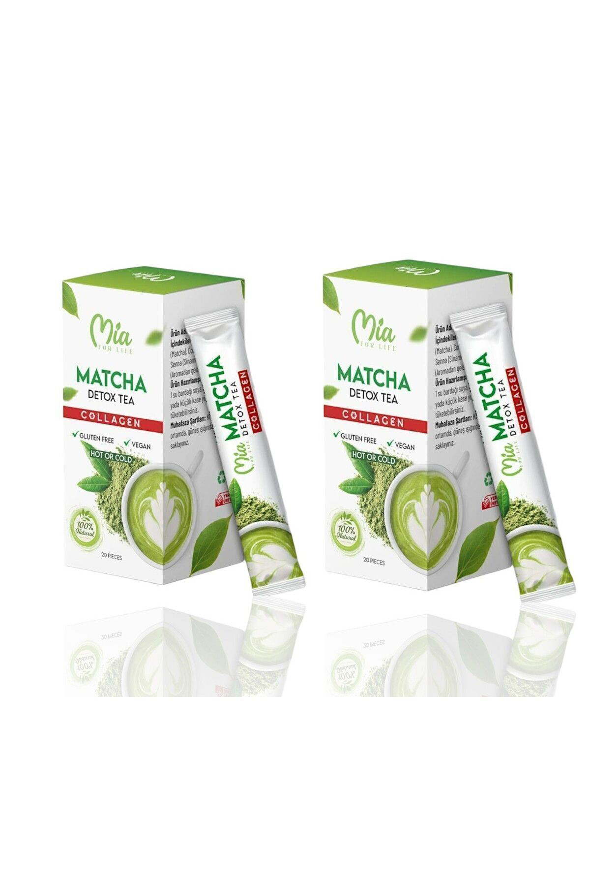 Mia For Life Matcha Detox Tea Collagen 20 Pieces 2 Kutu