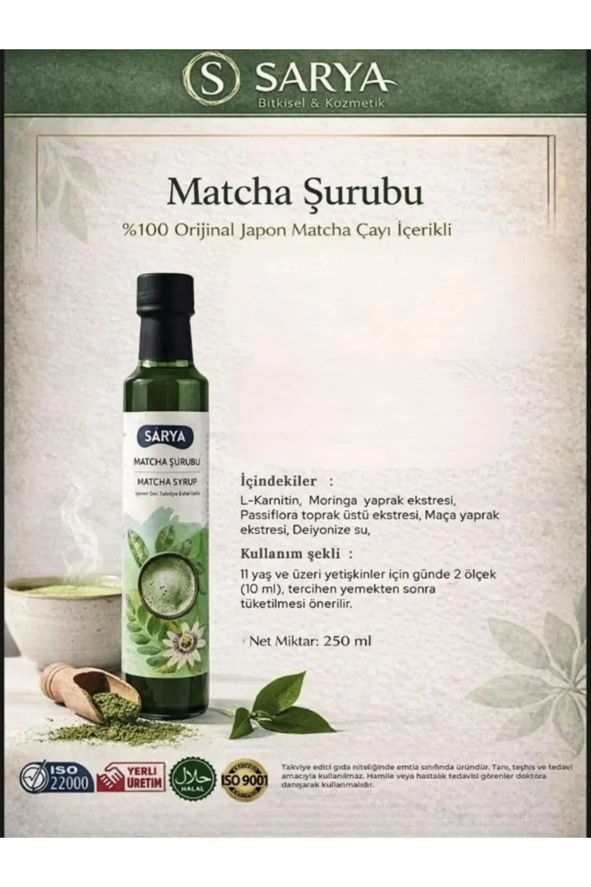 MATCHA ŞURUP MATCHA DETOX 250ML - Görsel 3