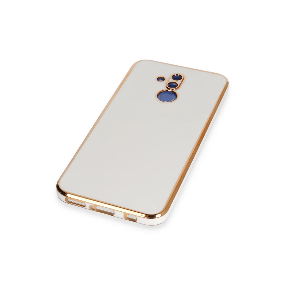 Mate 20 Lite Kılıf Volet Silikon - Beyaz (Şık ve Dayanıklı Koruma)