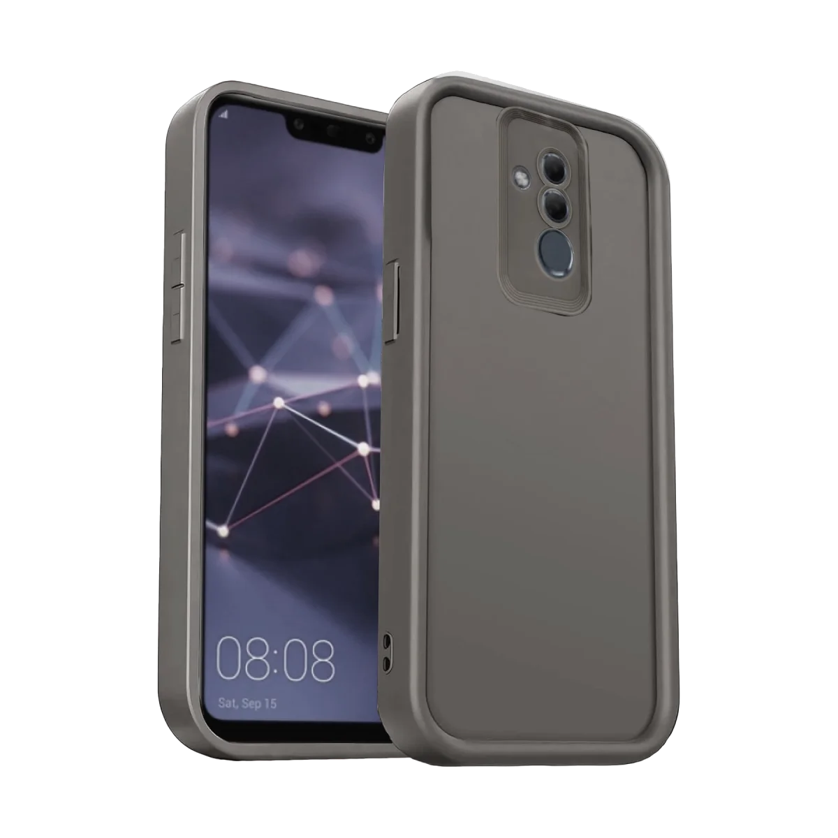 Mate 20 Lite Kılıf Viera Silikon - Gri, Yumuşak ve Kamera Korumalı