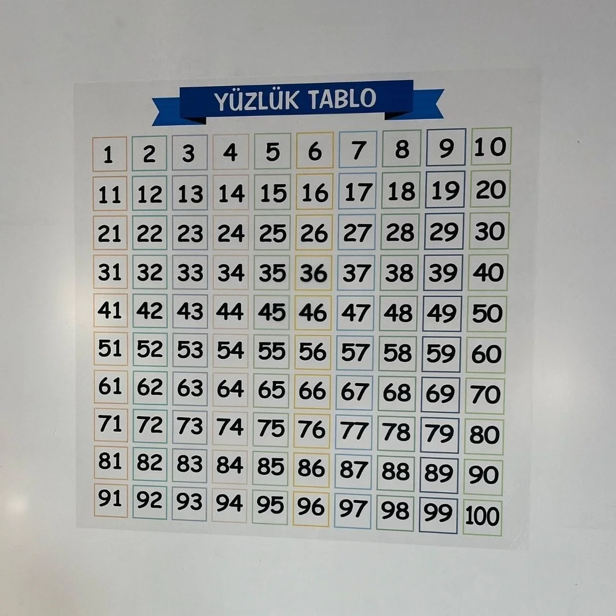 Matematik Öğreten Yüzlük Tablo Duvarda İz Bırakmaz Akıllı Kağıt Yapışkansız Statik  60x60 cm Fiyatı, Yorumları ve Özellikleri