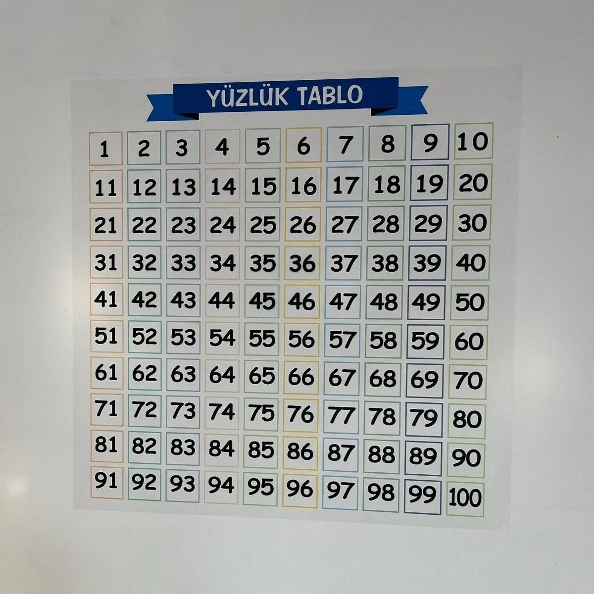 Matematik Öğreten Yüzlük Tablo Duvarda İz Bırakmaz Akıllı Kağıt Yapışkansız Statik  60x60 Cm Bx40 Fiyatı, Yorumları ve Özellikleri