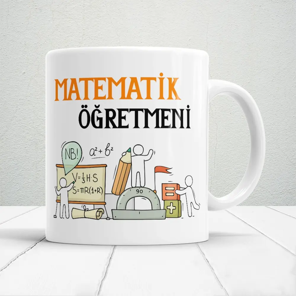Matematik Öğretmeni Yazılı Öğretmenler Günü Hediyelik Baskılı Kup