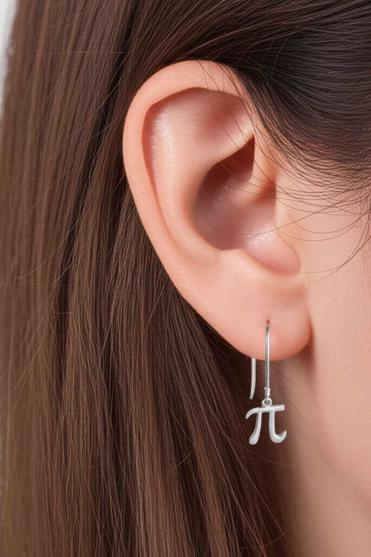 Beyisa Matematik Severlere Özel Pi Sayısı Sembolü Gümüş Küpe