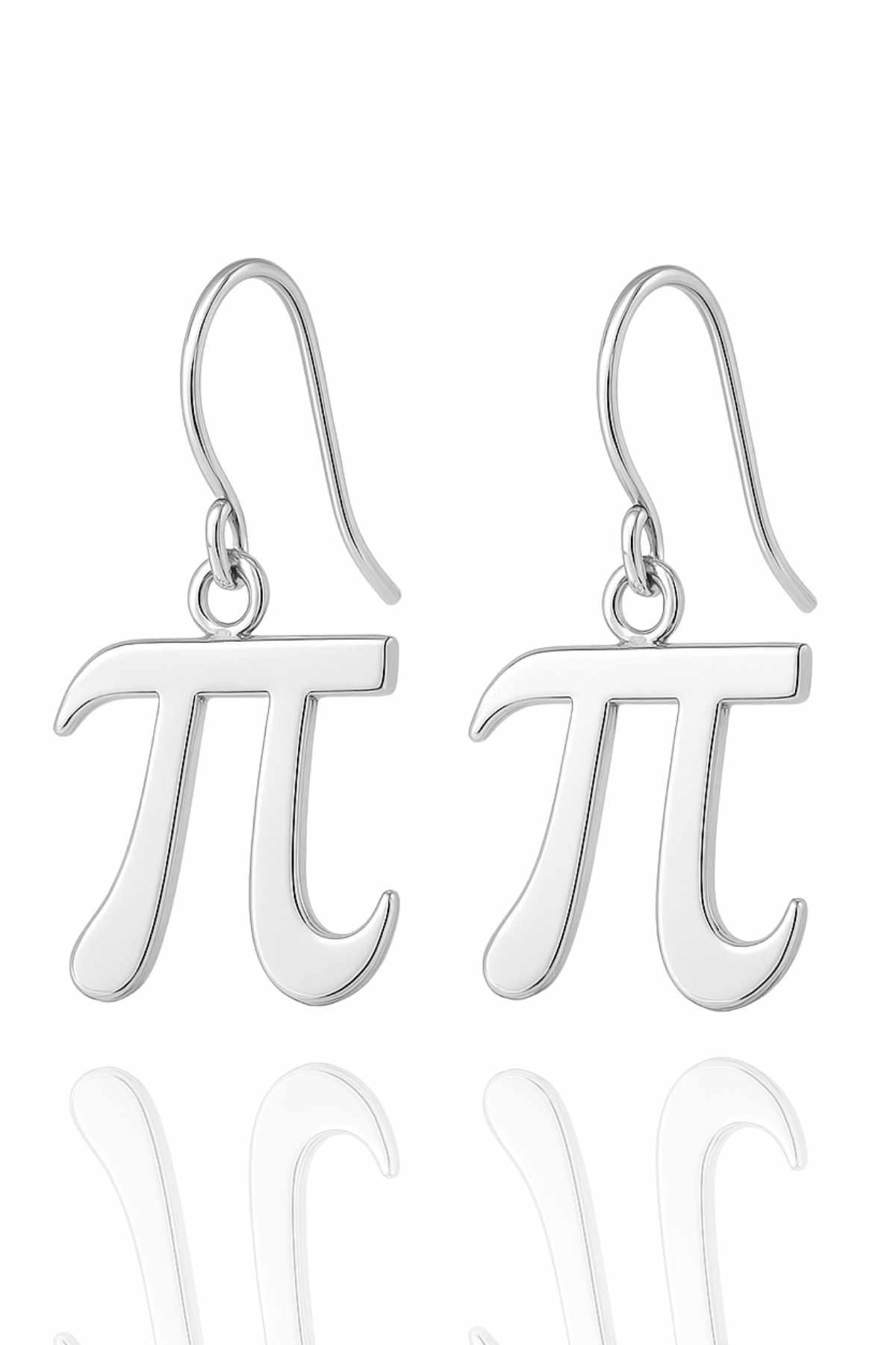 Beyisa Matematik Severlere Özel Pi Sayısı Sembolü Gümüş Küpe