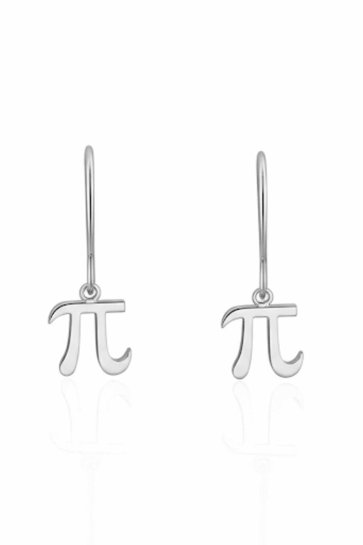 Beyisa Matematik Severlere Özel Pi Sayısı Sembolü Gümüş Küpe