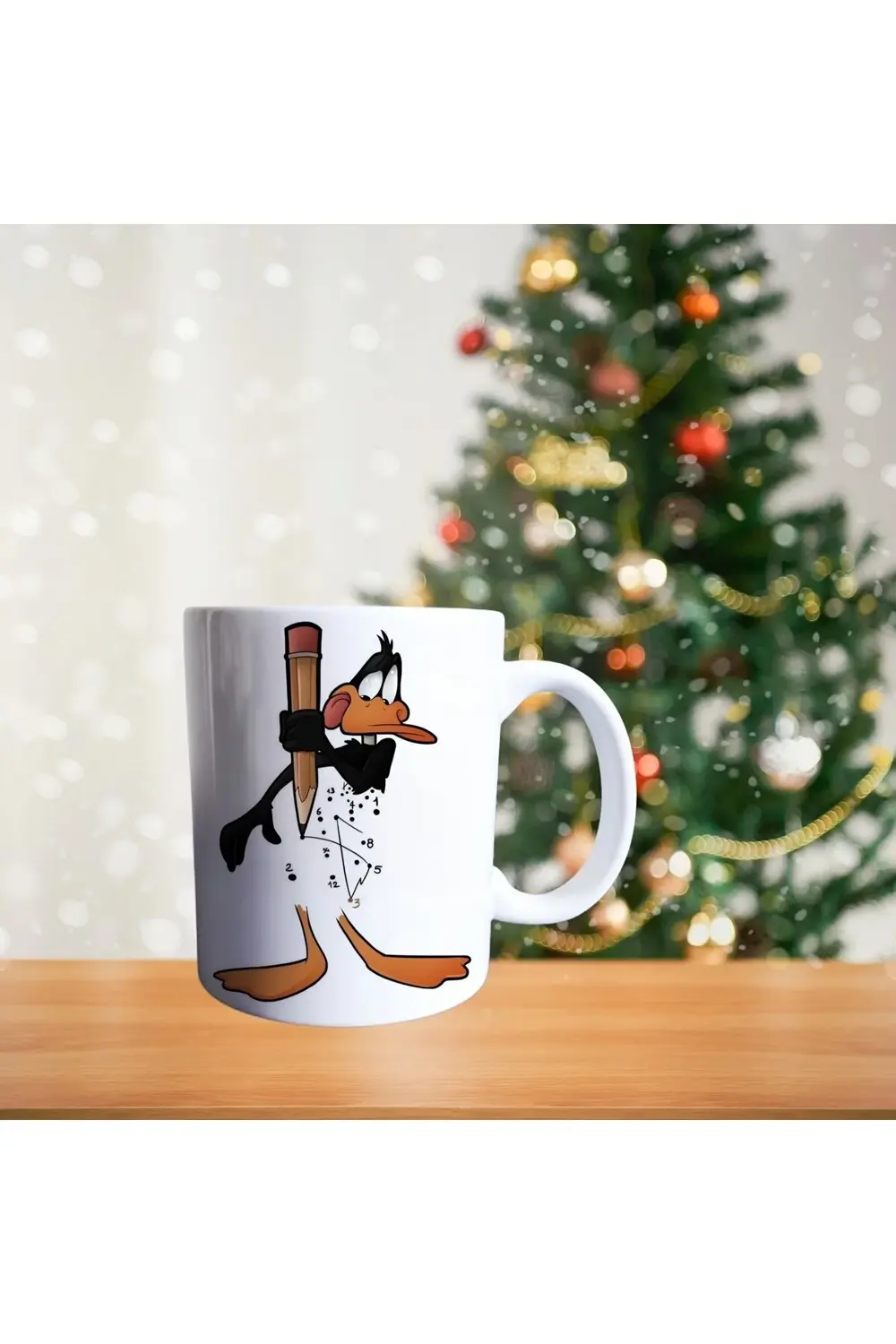 Matematikçi Duffy duck ve bugs bunny çizgi karakter porselen kupa
