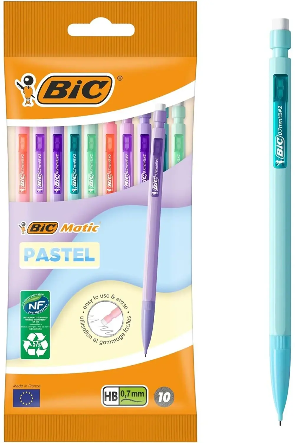 Matic Pastel 0.7 Uçlu Versatil 10'lu Poşet, 5 Farklı Pastel Renk